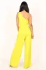 Isabel One Shoulder Jumpsuit - Lime sold by Petal & Pup