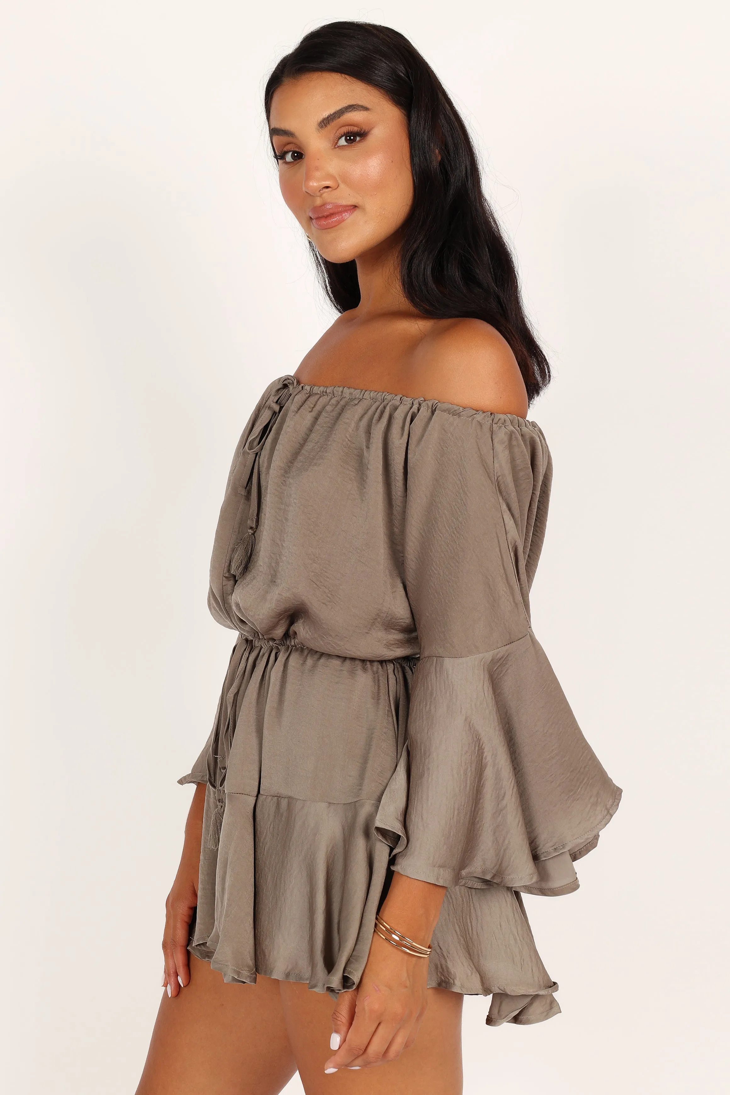 Roam Off Shoulder romper - Olive sold by Petal & Pup product image thumbnail 4