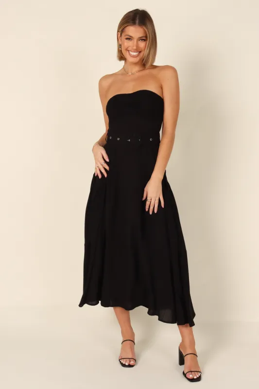 Kate Belted Dress - Black sold by Petal & Pup