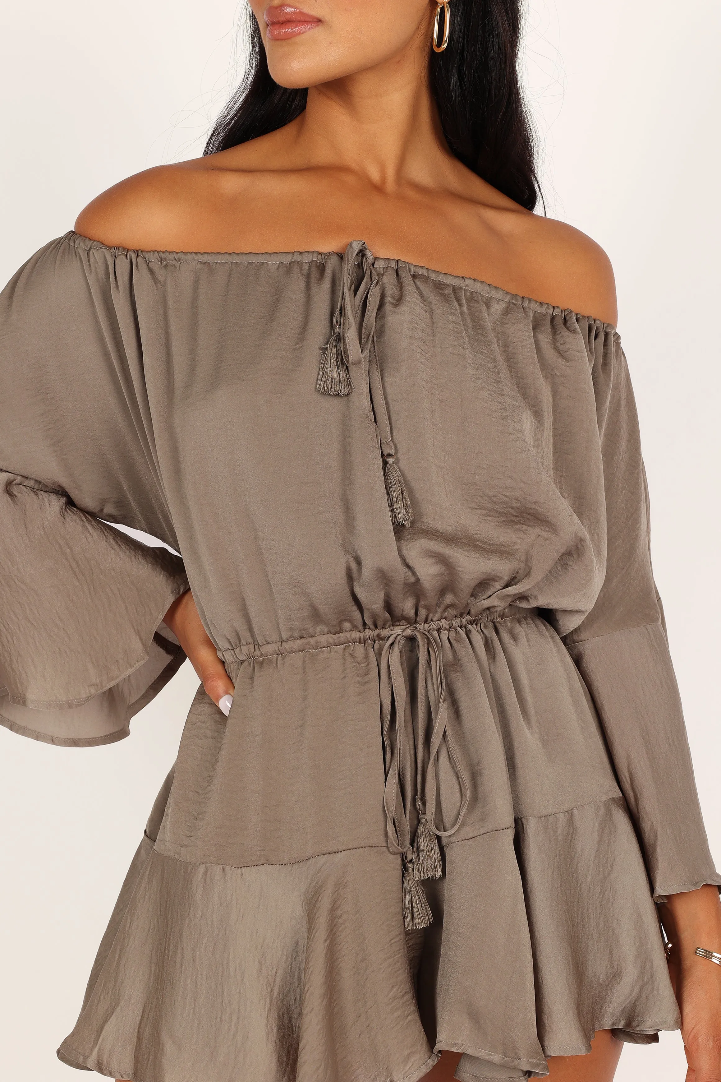 Roam Off Shoulder romper - Olive sold by Petal & Pup product image thumbnail 2