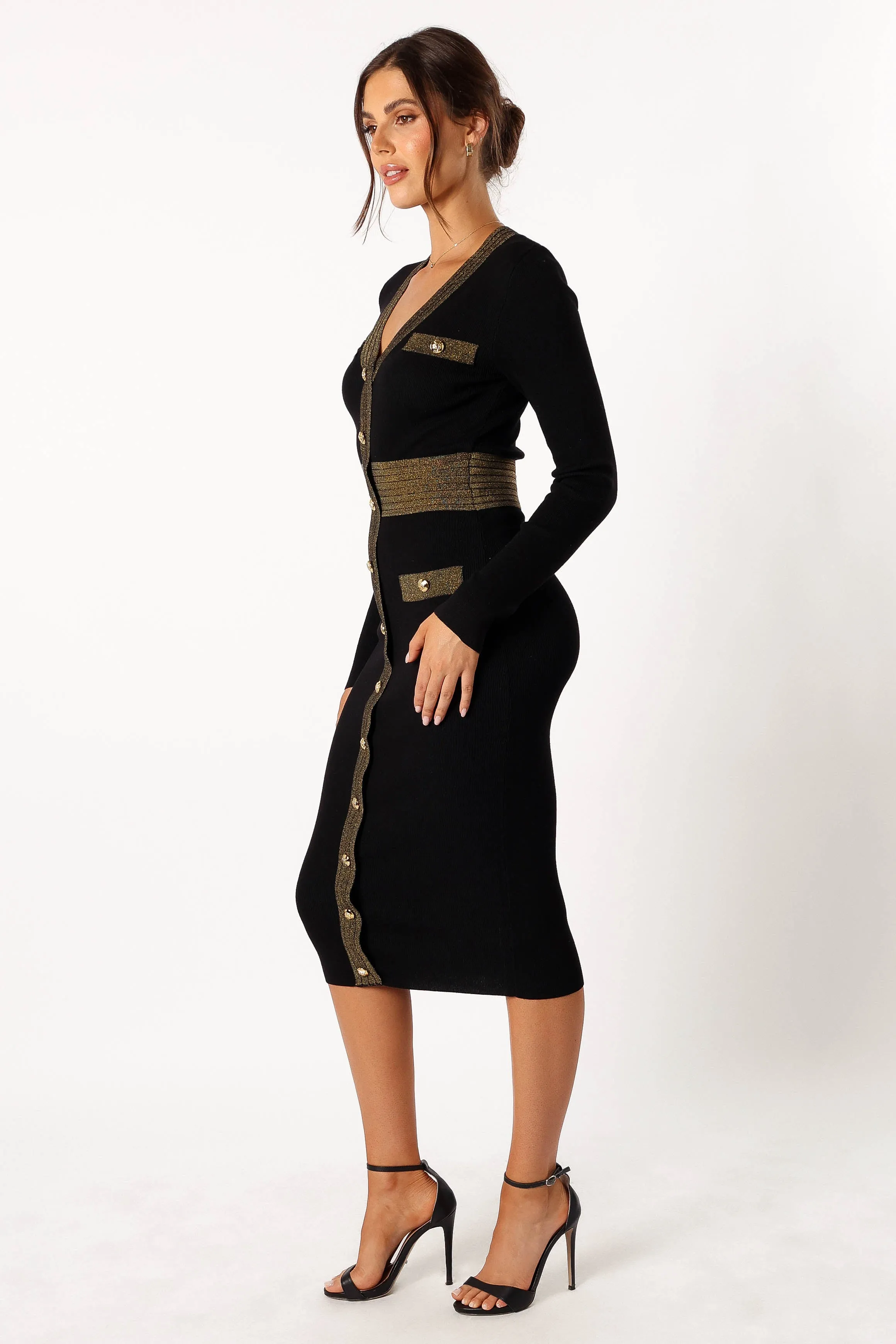 Jaya Longsleeve Midi Dress - Black sold by Petal & Pup product image thumbnail 3