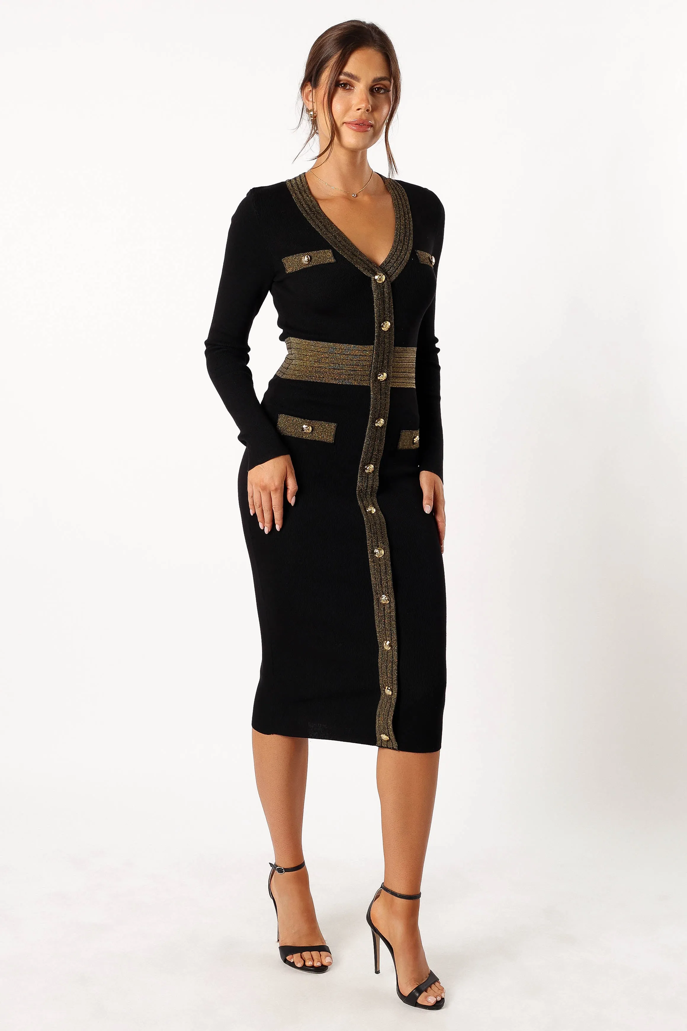 Jaya Longsleeve Midi Dress - Black sold by Petal & Pup product image thumbnail 5