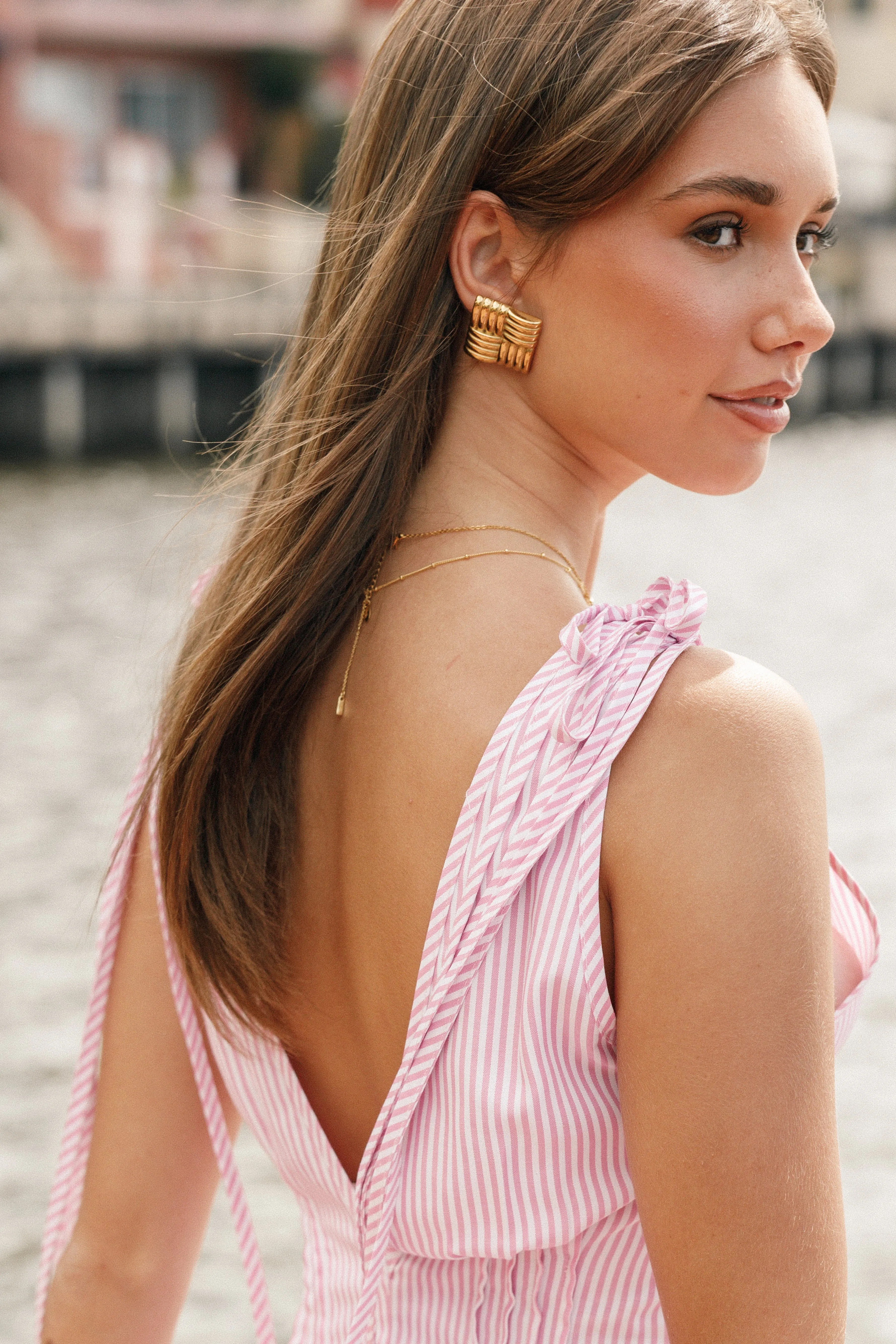 Rickie Statement Earrings - Gold sold by Petal & Pup