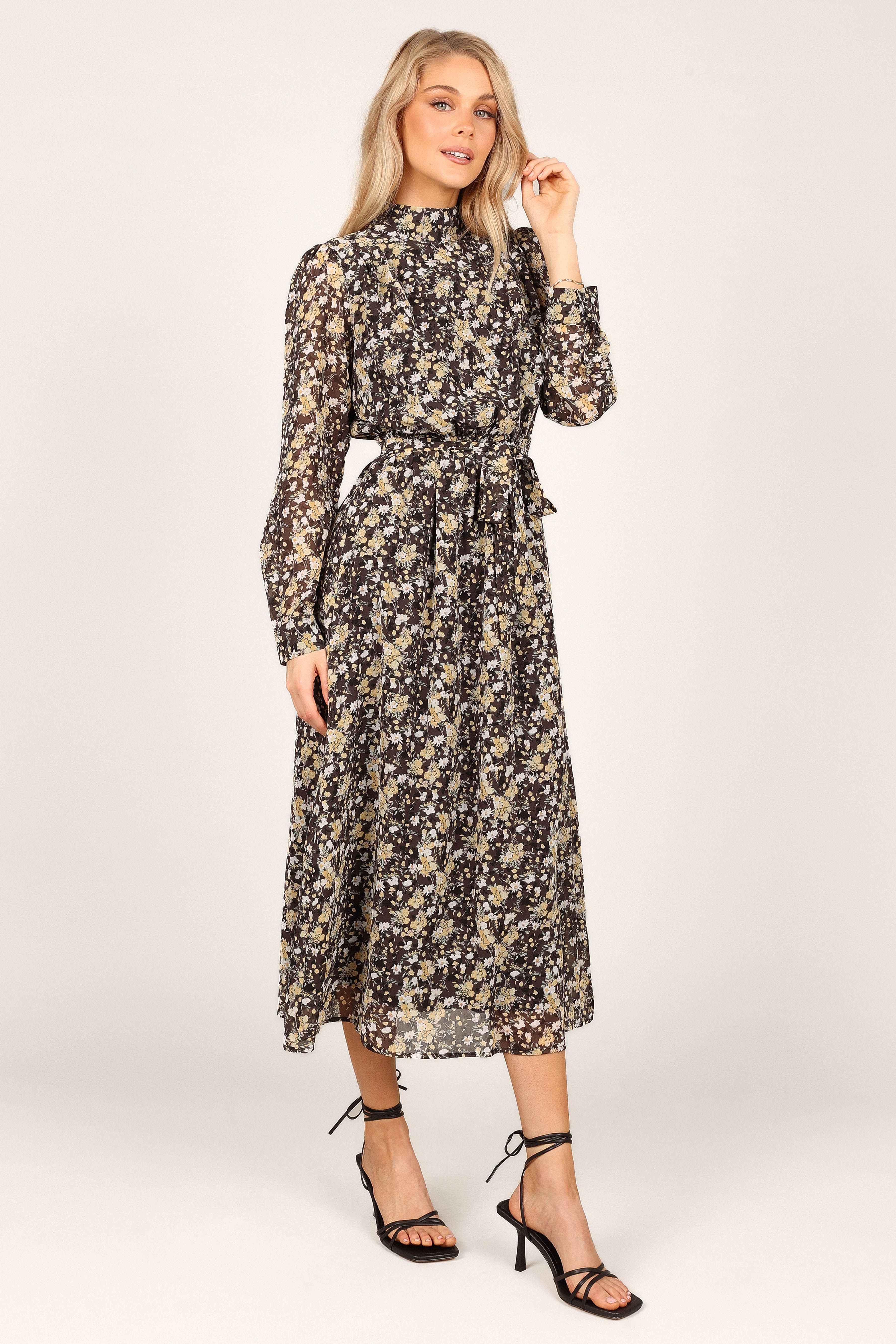 Hannah Long Sleeve Maxi Dress - Black Floral sold by Petal & Pup product image thumbnail 7