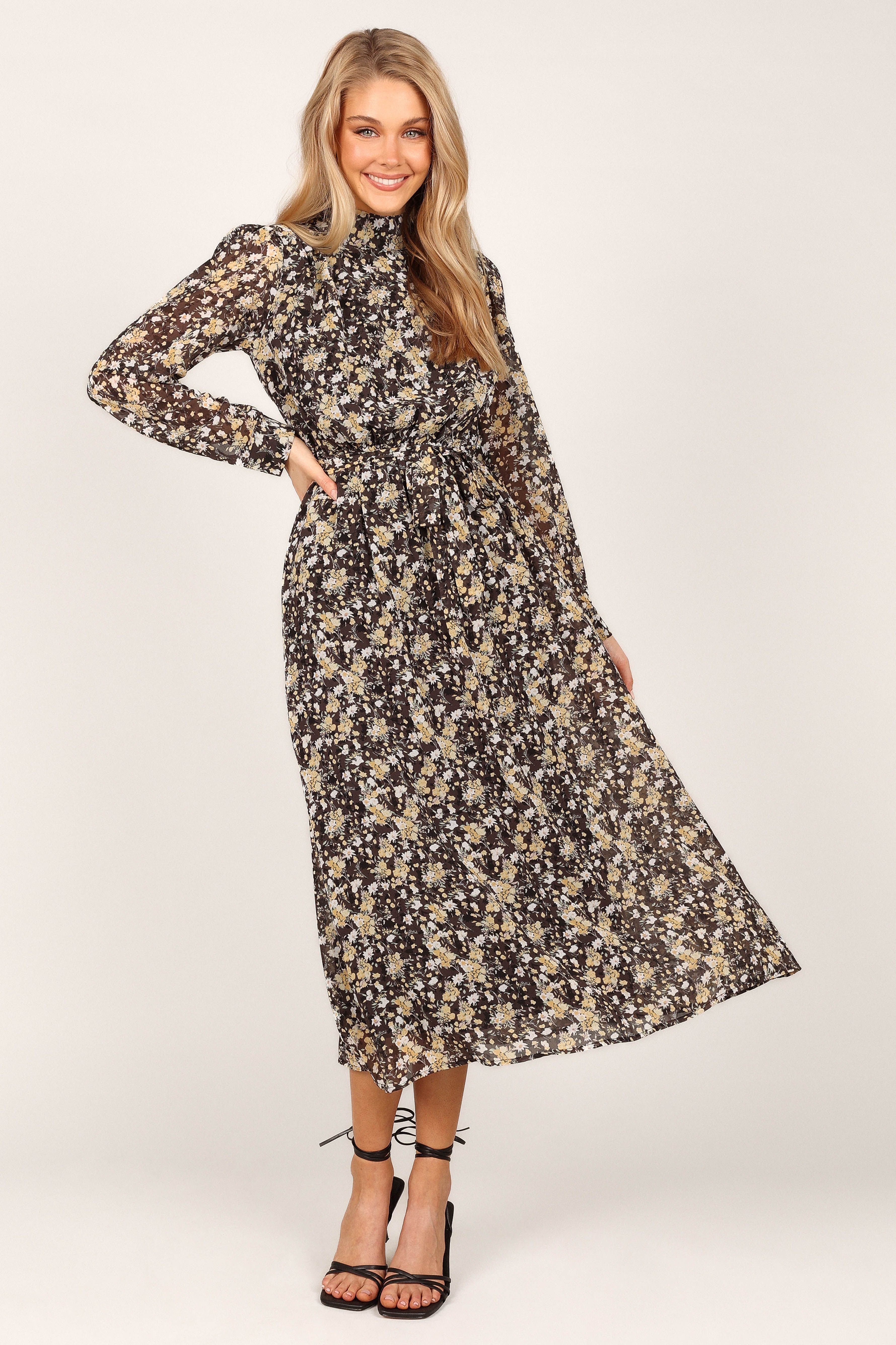 Hannah Long Sleeve Maxi Dress - Black Floral sold by Petal & Pup product image thumbnail 8