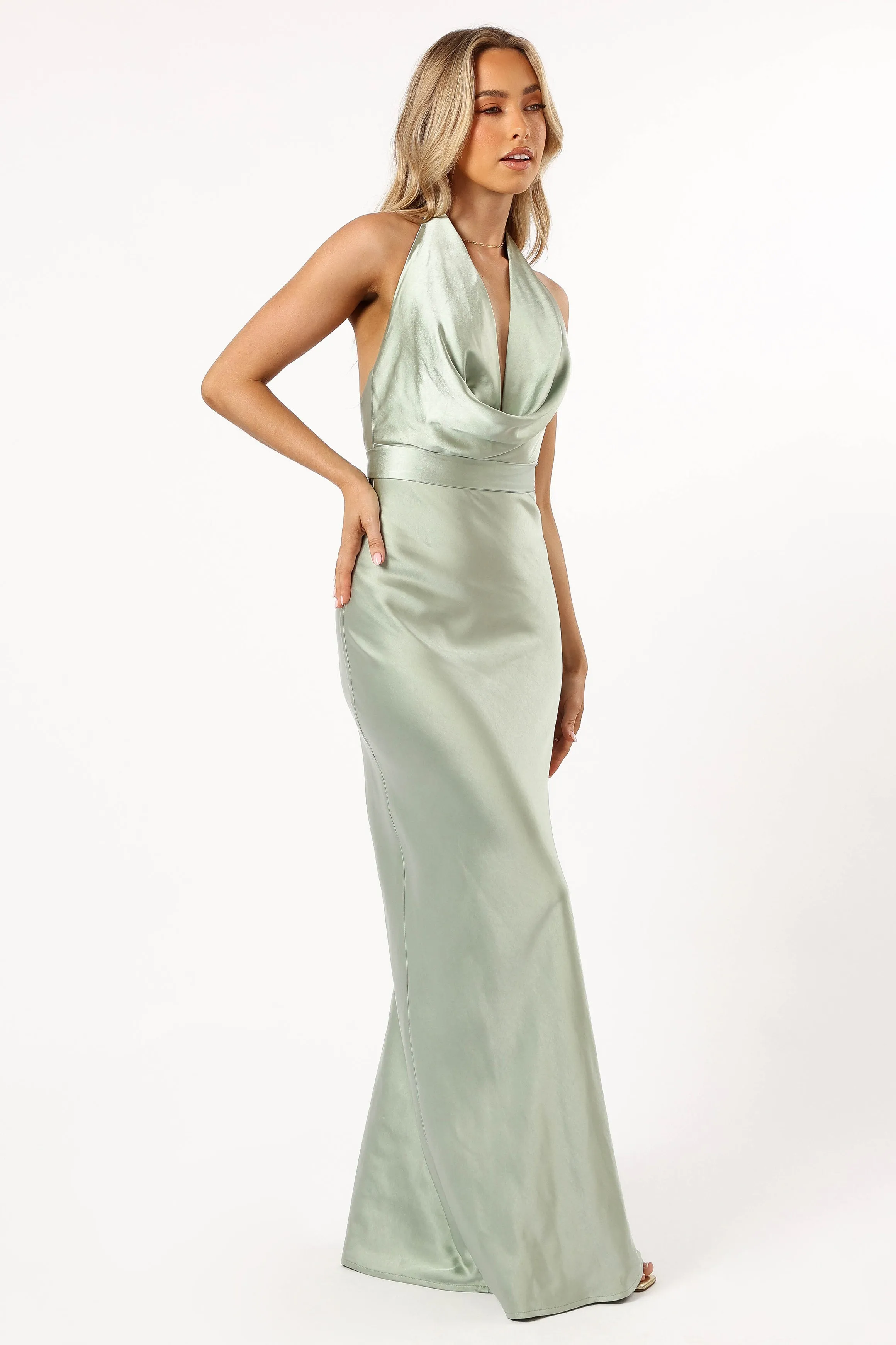 Lynda Halterneck Maxi Dress - Sage sold by Petal & Pup