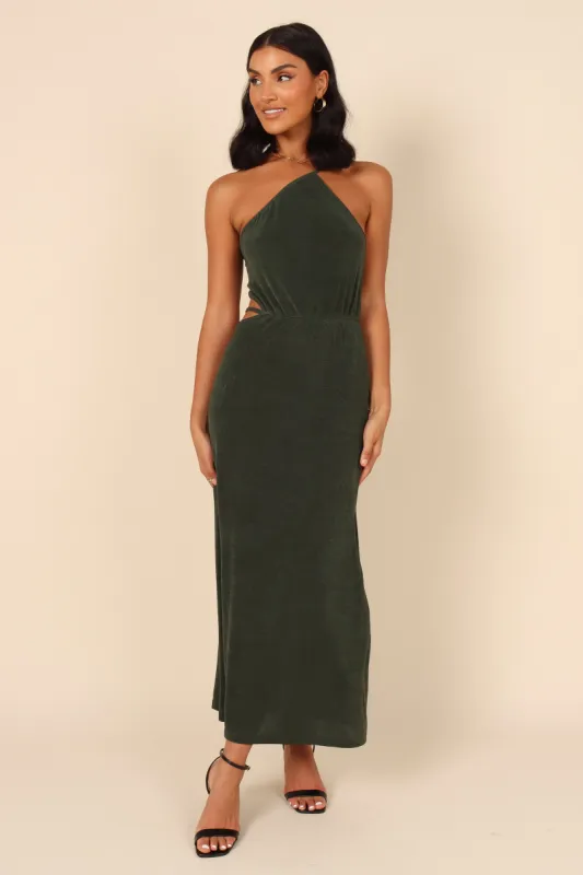 Deni One Shoulder Dress - Emerald sold by Petal & Pup