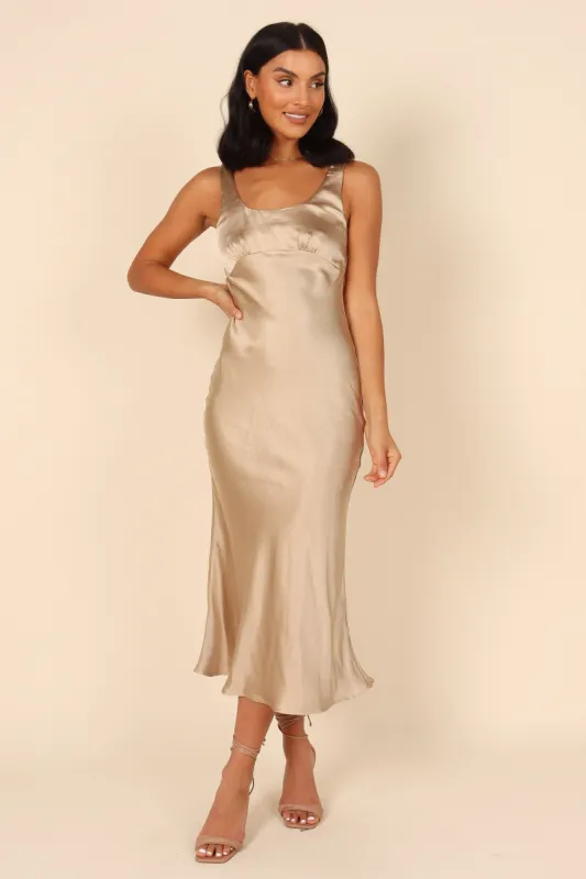 Sawyer Midi Dress - Gold sold by Petal & Pup