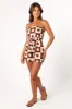Sofie Strapless Romper - Brown Cream sold by Petal & Pup