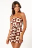 Sofie Strapless Romper - Brown Cream sold by Petal & Pup