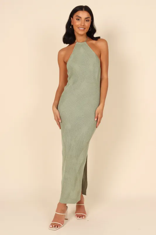 Oakley Crochet Midi Dress - Olive sold by Petal & Pup