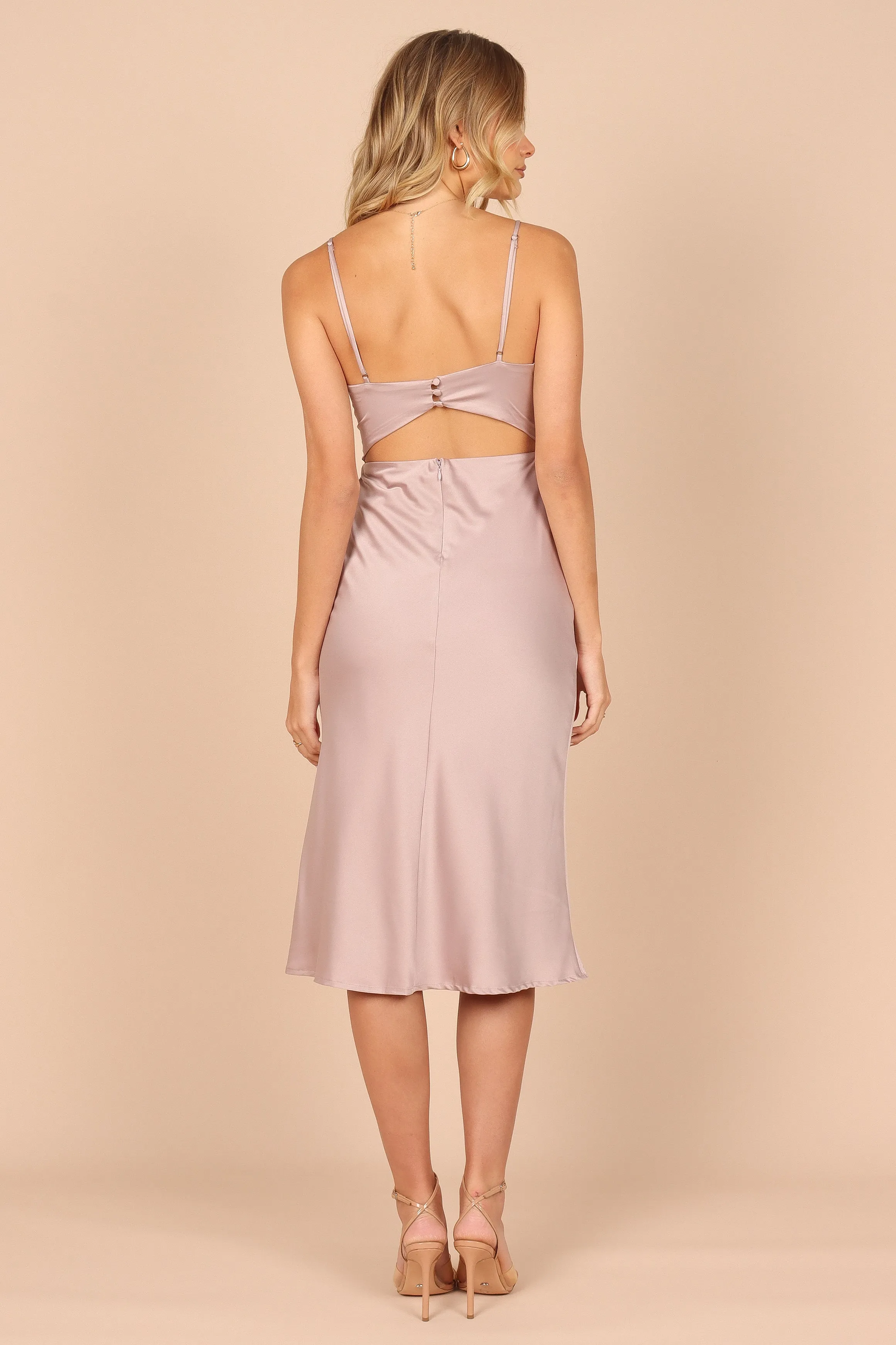 Poppy Cut Out Midi Dress - Lilac sold by Petal & Pup product image thumbnail 3