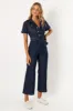 Demi Contrast Stitch Jumpsuit - Dark Denim sold by Petal & Pup