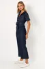 Demi Contrast Stitch Jumpsuit - Dark Denim sold by Petal & Pup