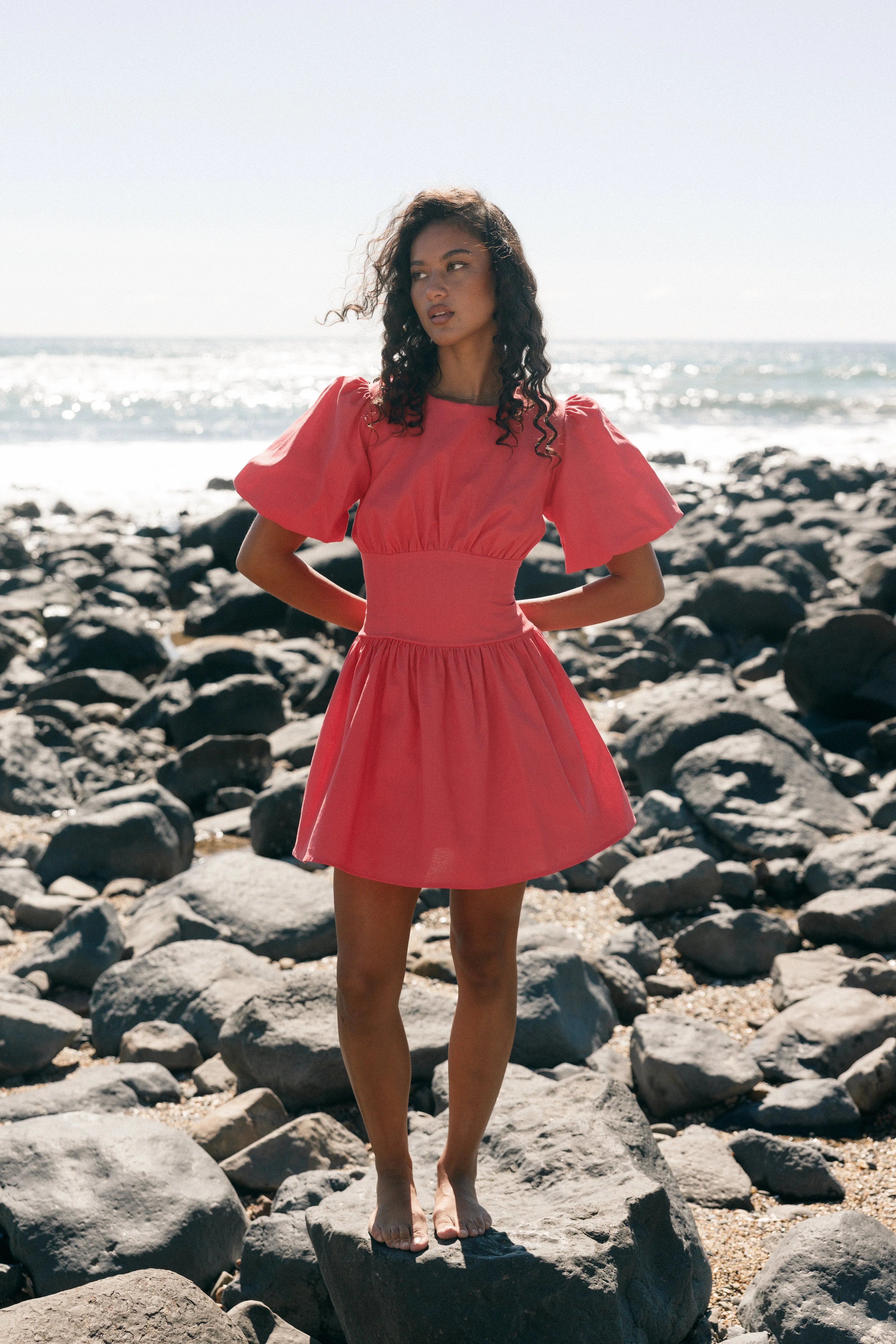 Alfie Mini Dress - Coral Red sold by Petal & Pup product image thumbnail 2
