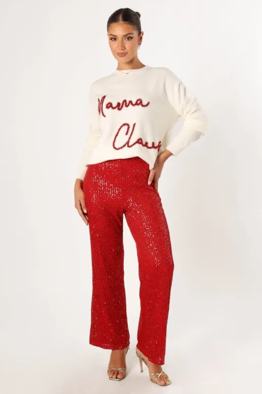 Lilianna Sequin Flare Pant - Red sold by Petal & Pup