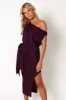 Santiago Off Shoulder Midi Dress - Purple sold by Petal & Pup