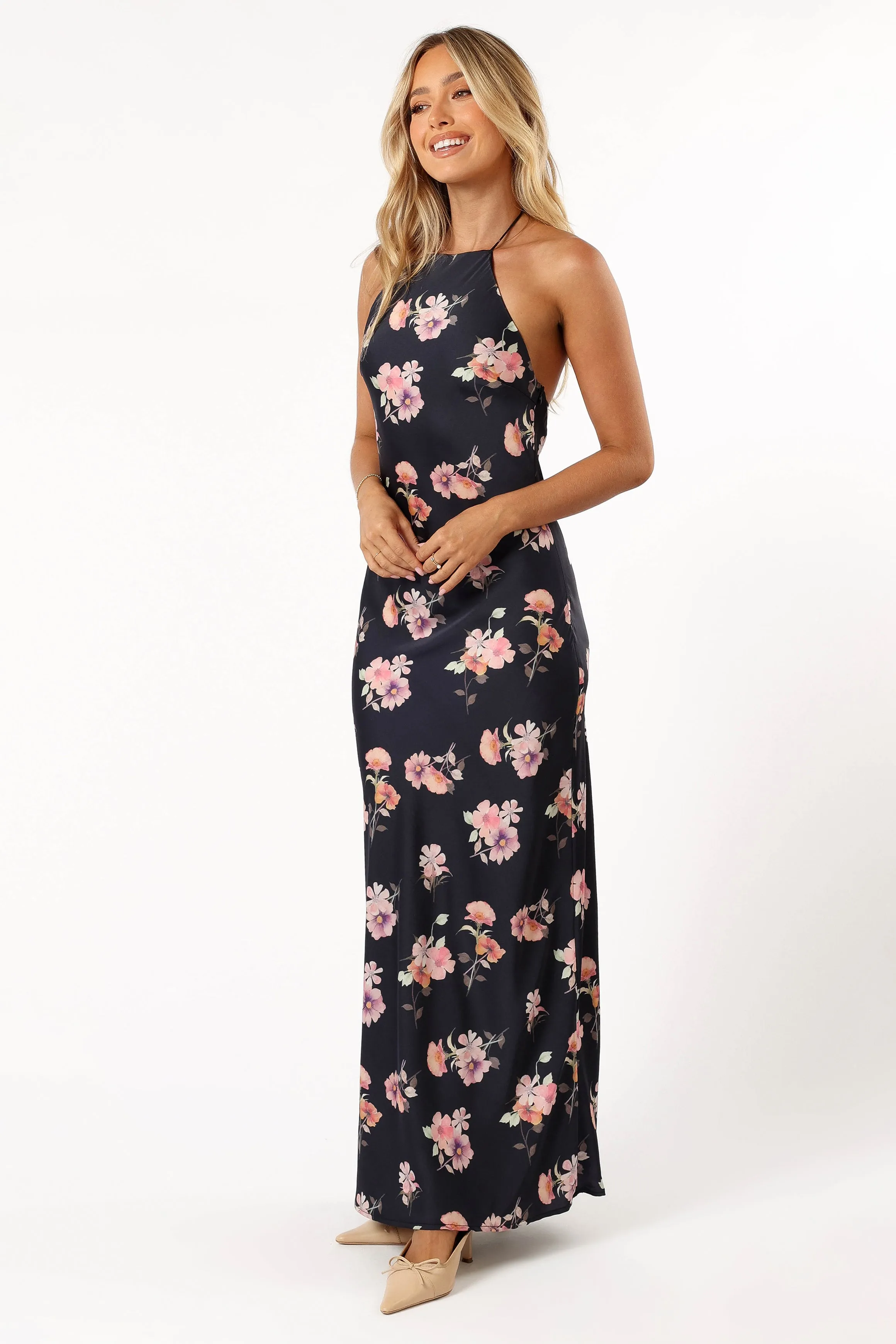 Hadley Halterneck Maxi Dress - Black Floral sold by Petal & Pup product image thumbnail 5