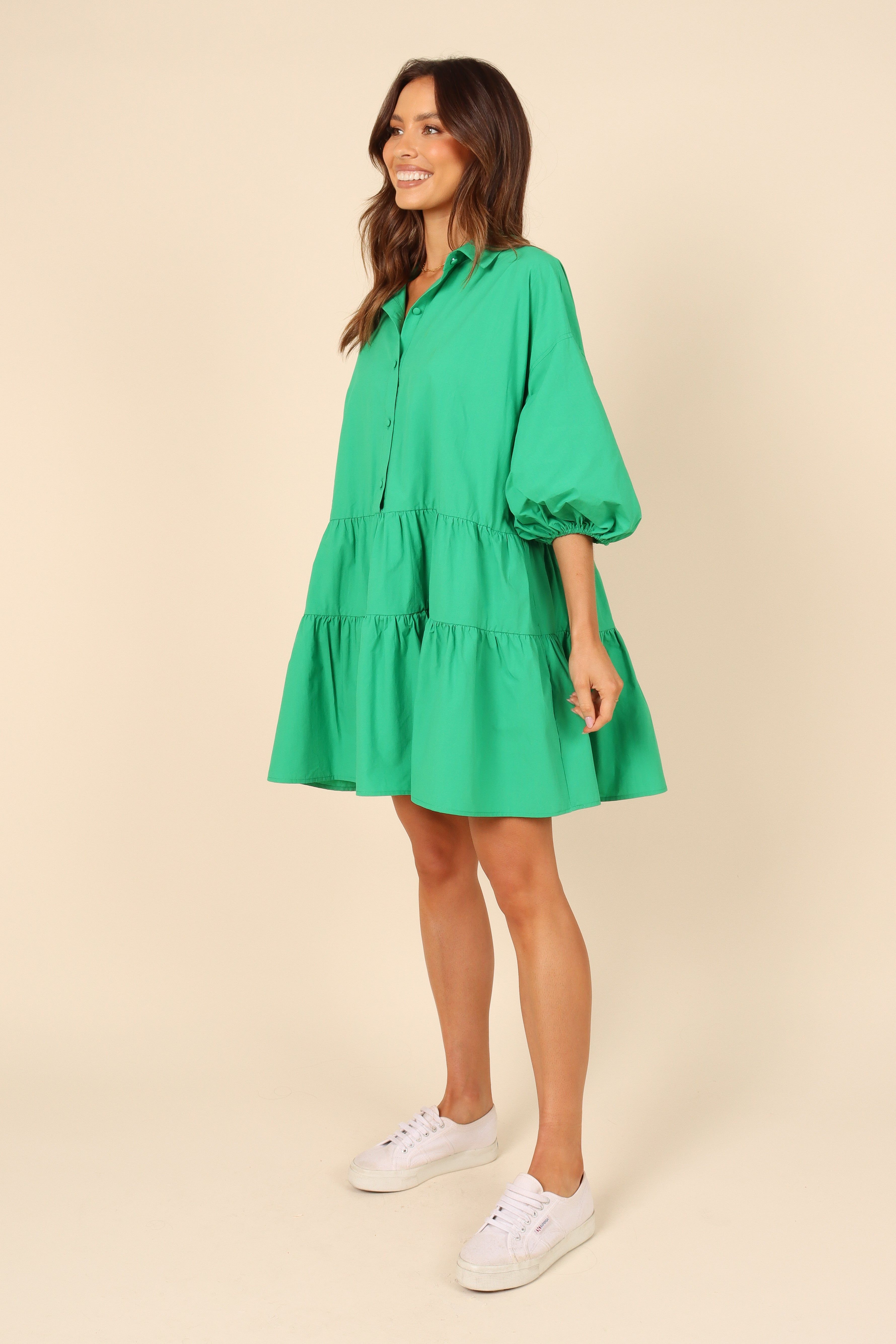 Ryley Tier Mini Dress - Green sold by Petal & Pup product image thumbnail 4