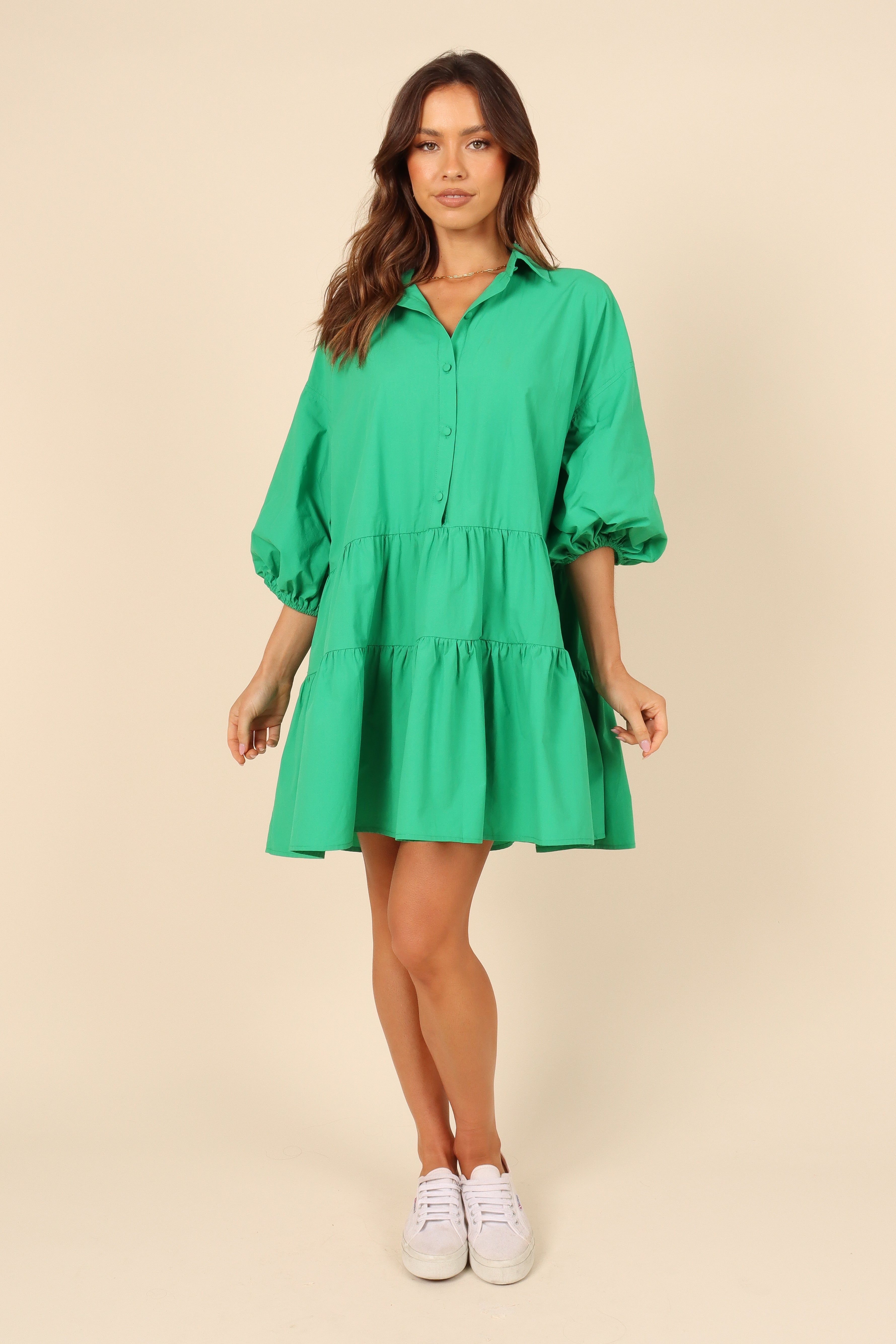 Ryley Tier Mini Dress - Green sold by Petal & Pup product image thumbnail 2