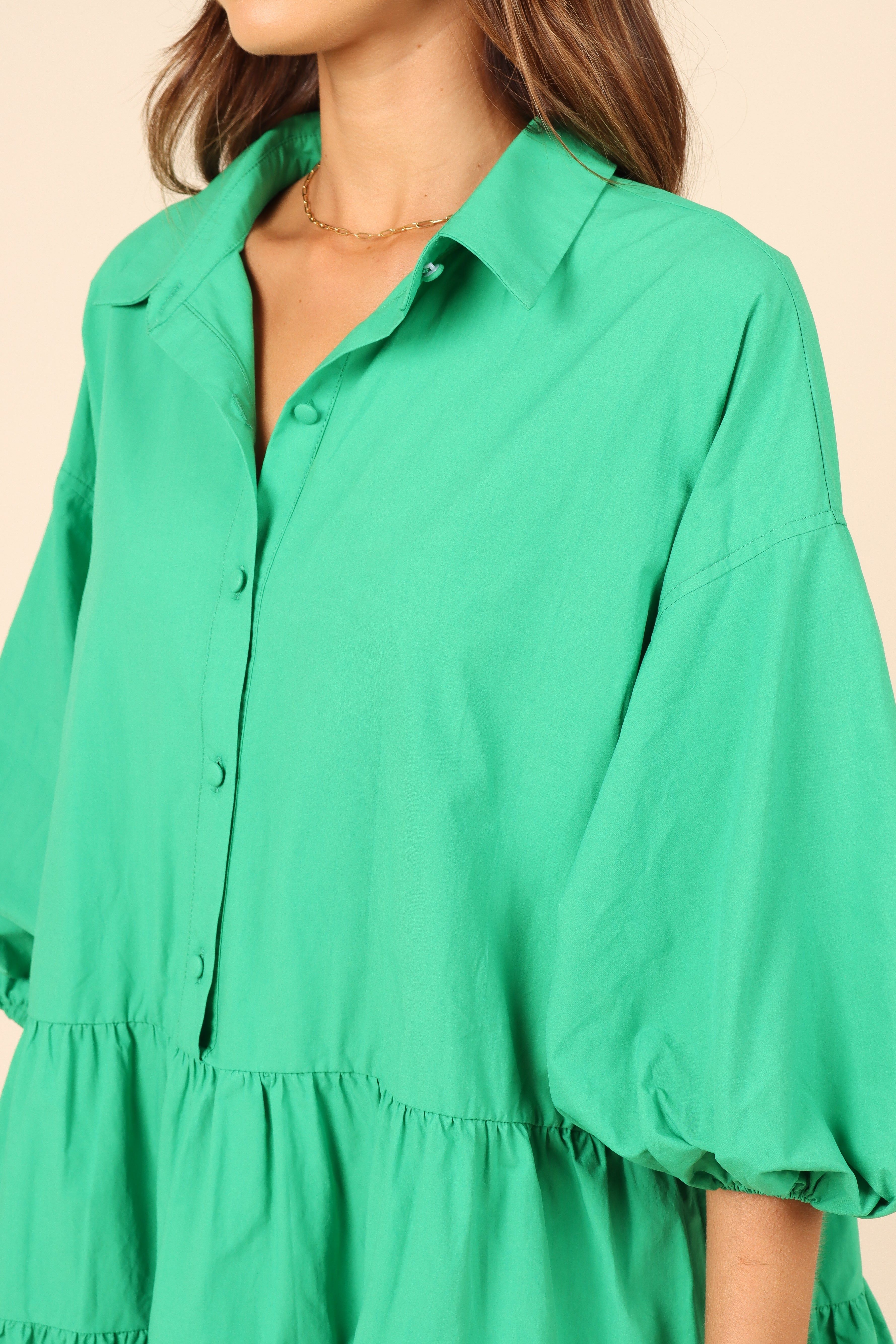 Ryley Tier Mini Dress - Green sold by Petal & Pup product image thumbnail 3