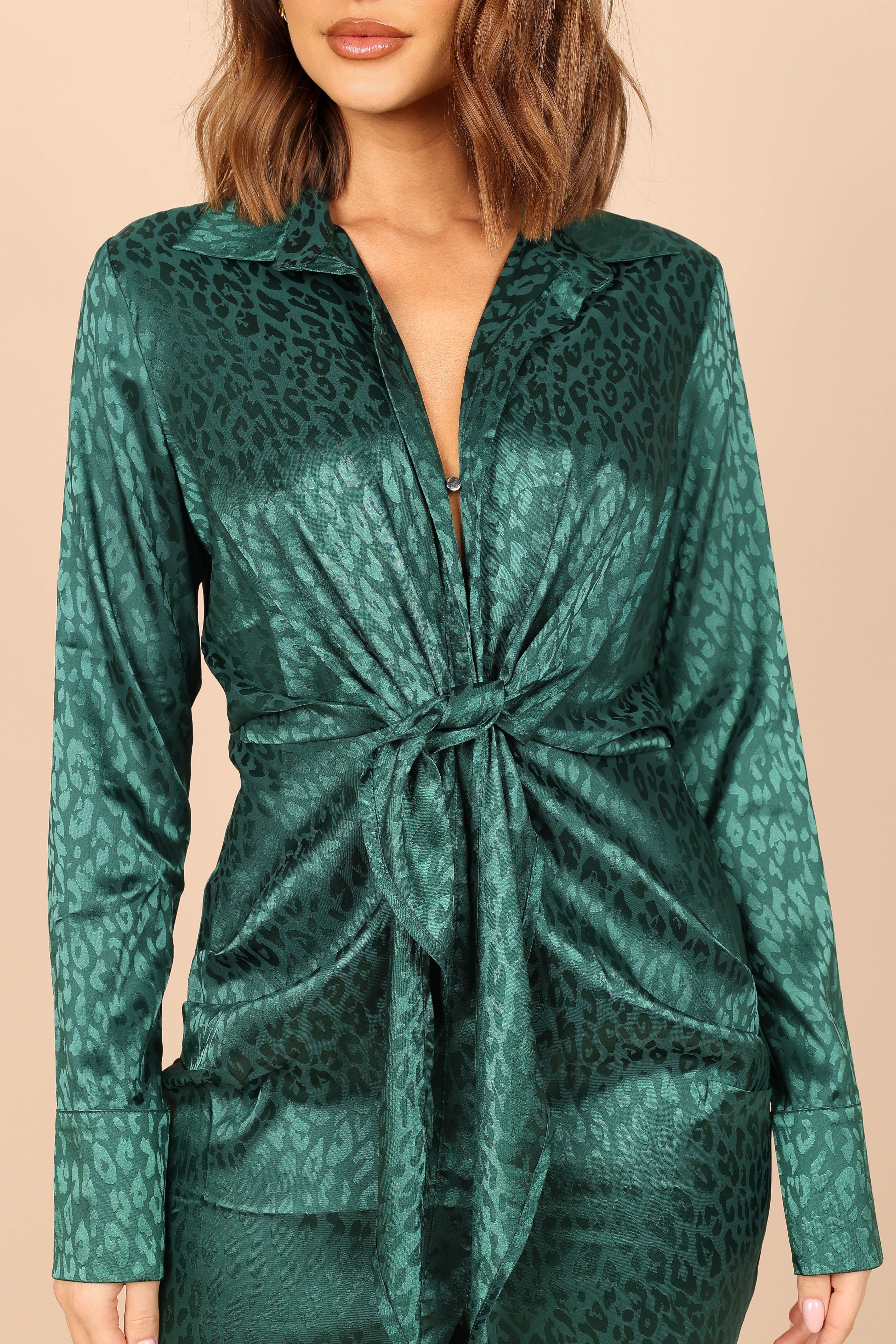 Tanzy Long Sleeve Midi Dress - Emerald sold by Petal & Pup product image thumbnail 2