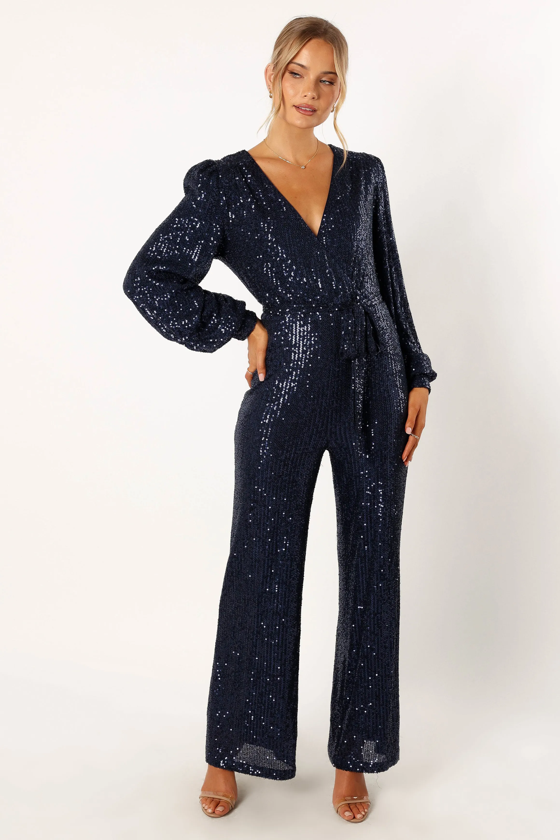 Marley Sequin Jumpsuit - Navy sold by Petal & Pup product image thumbnail 2