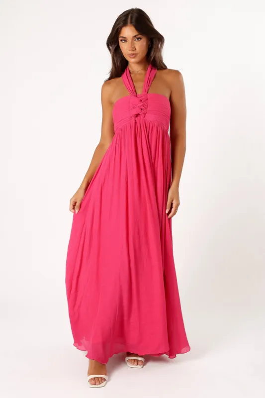 Everdeen Halterneck Maxi Dress - Fuchsia sold by Petal & Pup