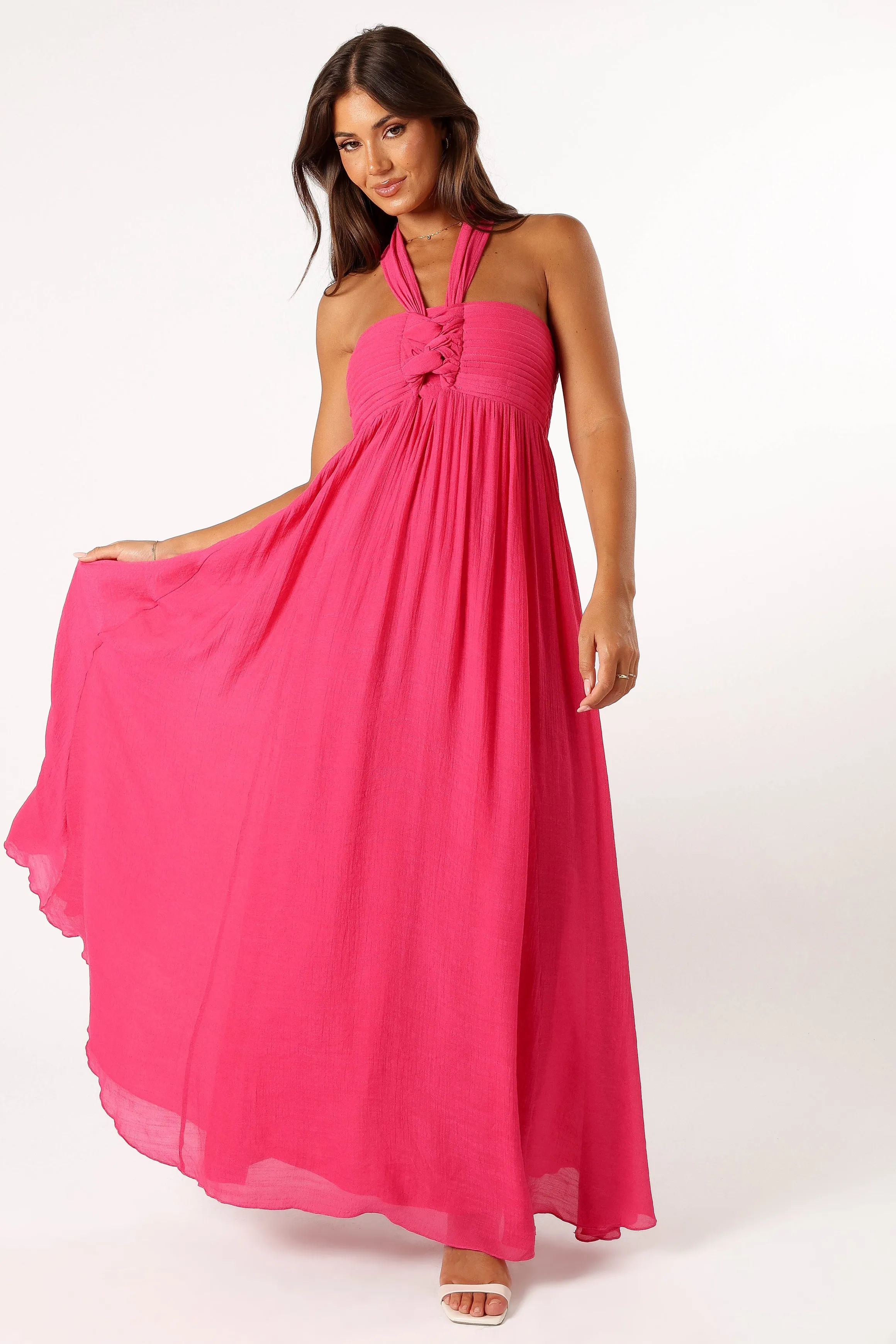 Everdeen Halterneck Maxi Dress - Fuchsia sold by Petal & Pup product image thumbnail 2