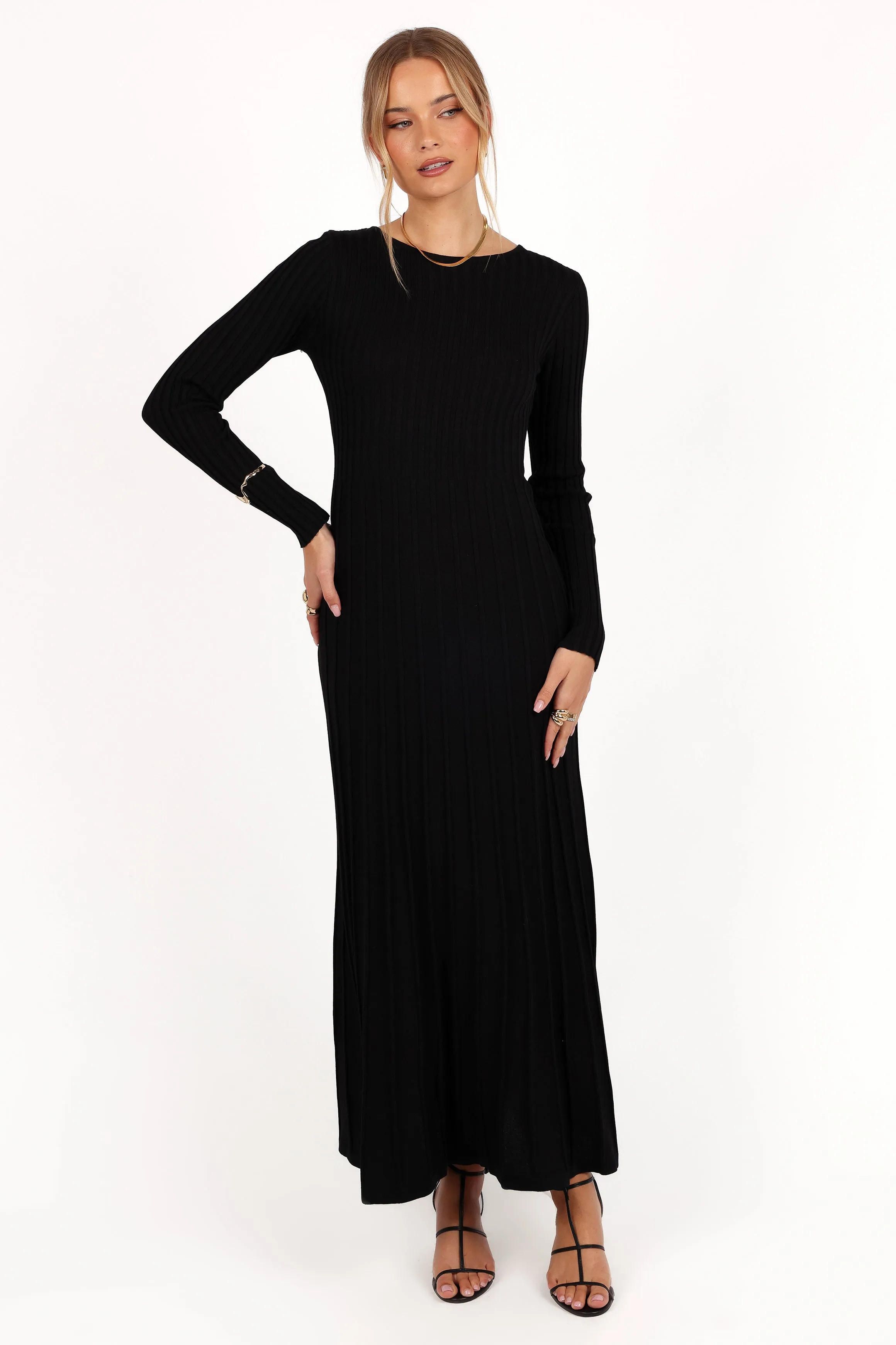 Alison Long Sleeve Maxi Dress - Black sold by Petal & Pup