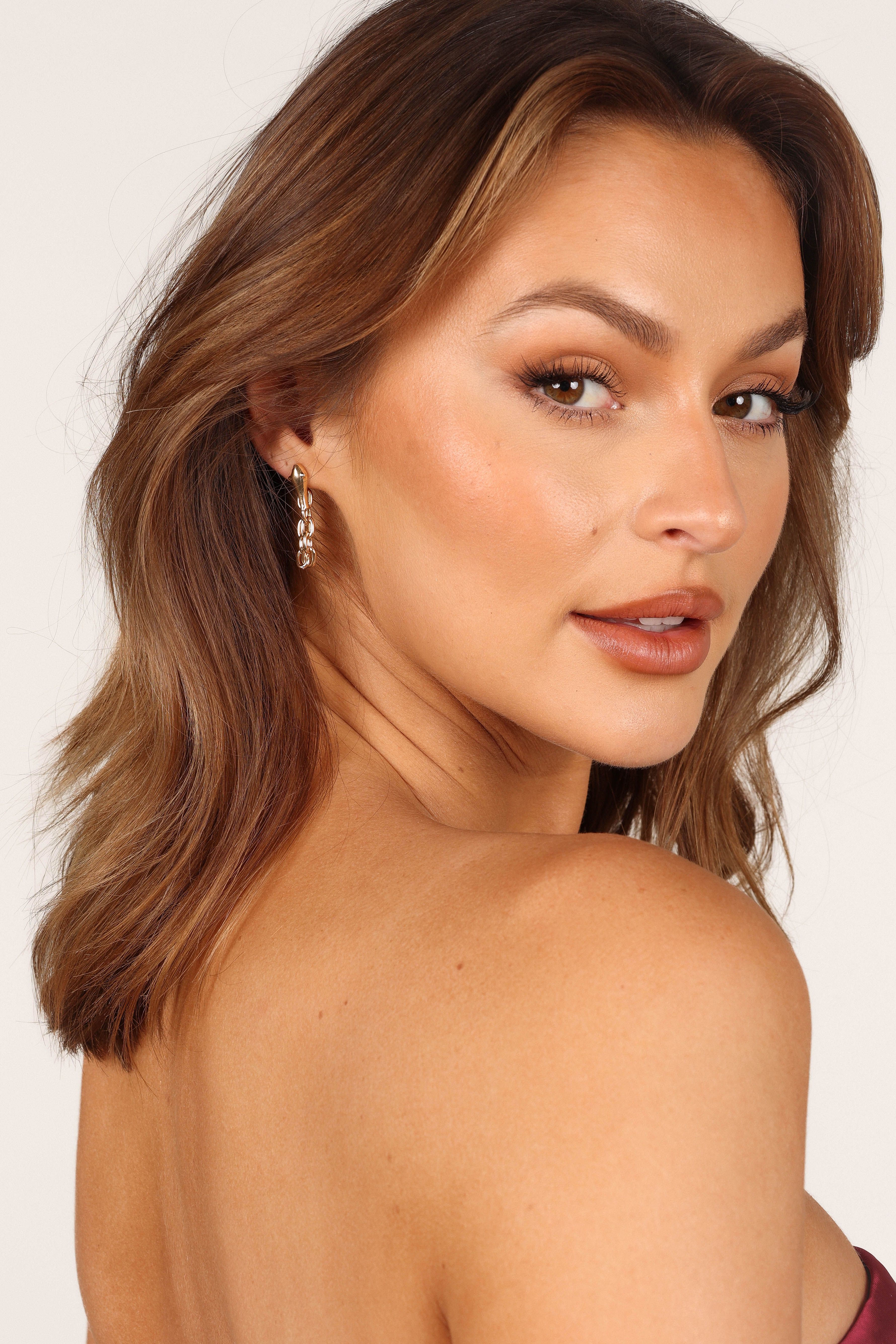 Valentina Chain Earrings - Gold sold by Petal & Pup