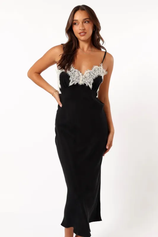 Alita Midi Dress - Black sold by Petal & Pup