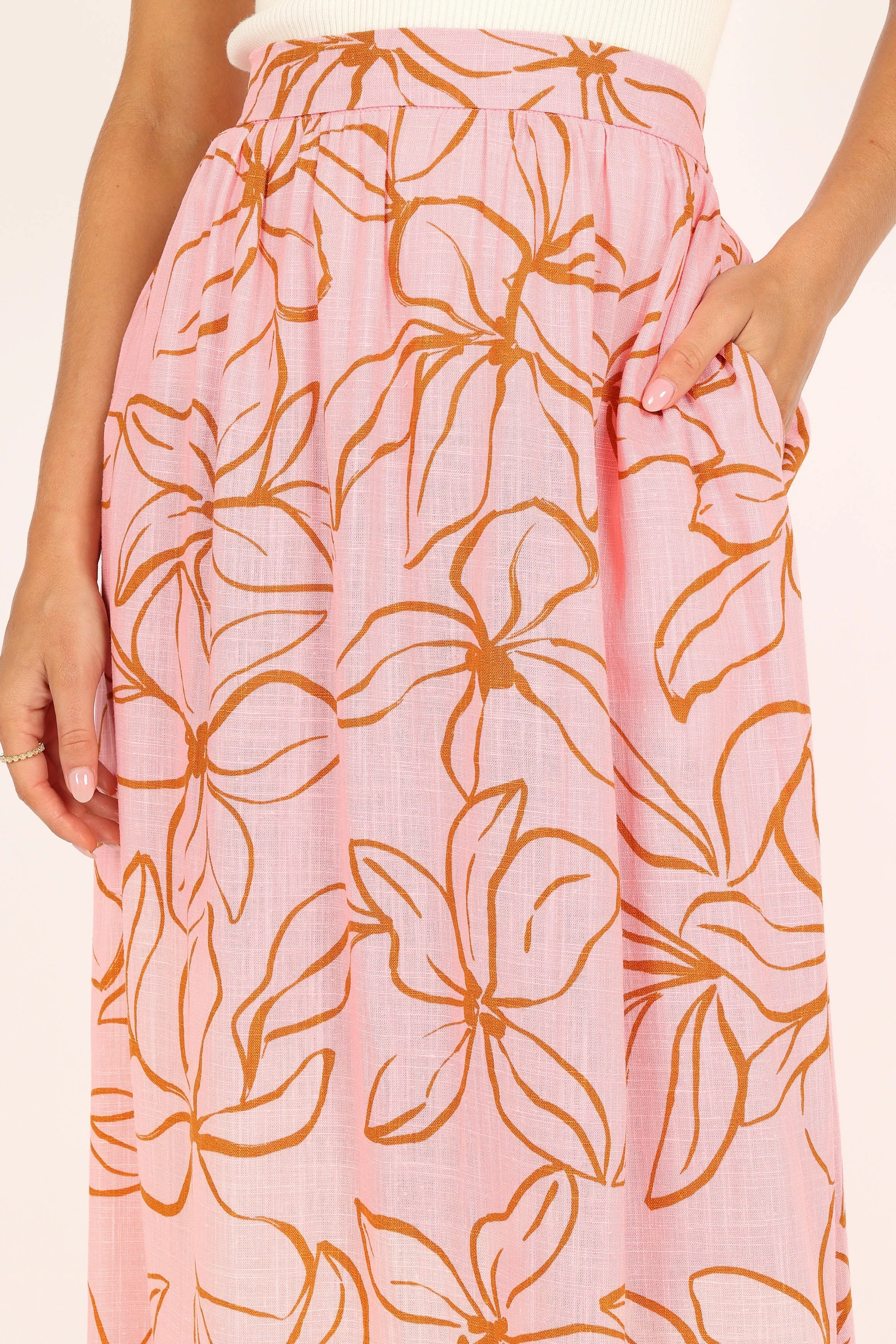 Kasey High Waisted Maxi Skirt - Pink sold by Petal & Pup product image thumbnail 2