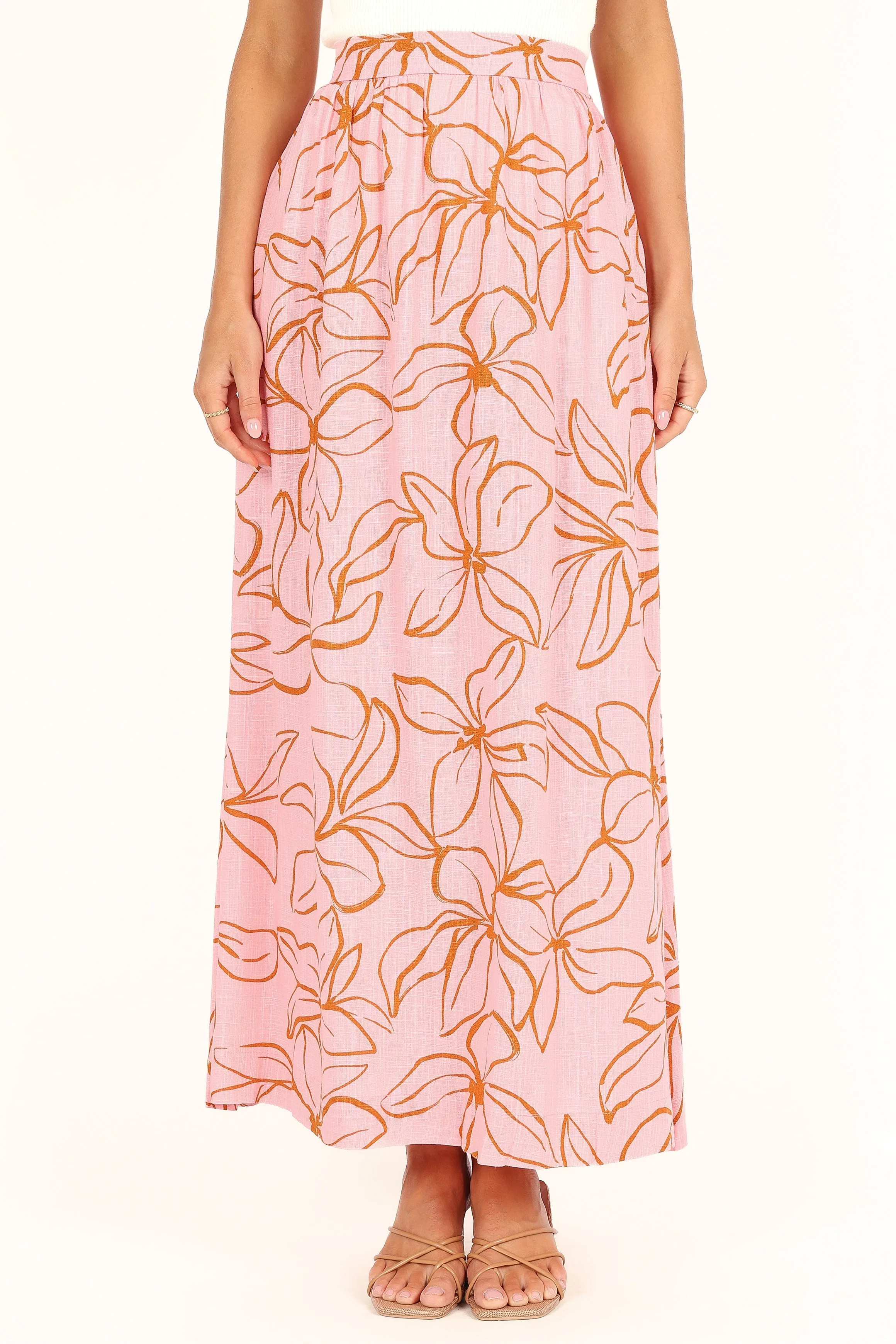 Kasey High Waisted Maxi Skirt - Pink sold by Petal & Pup product image thumbnail 3