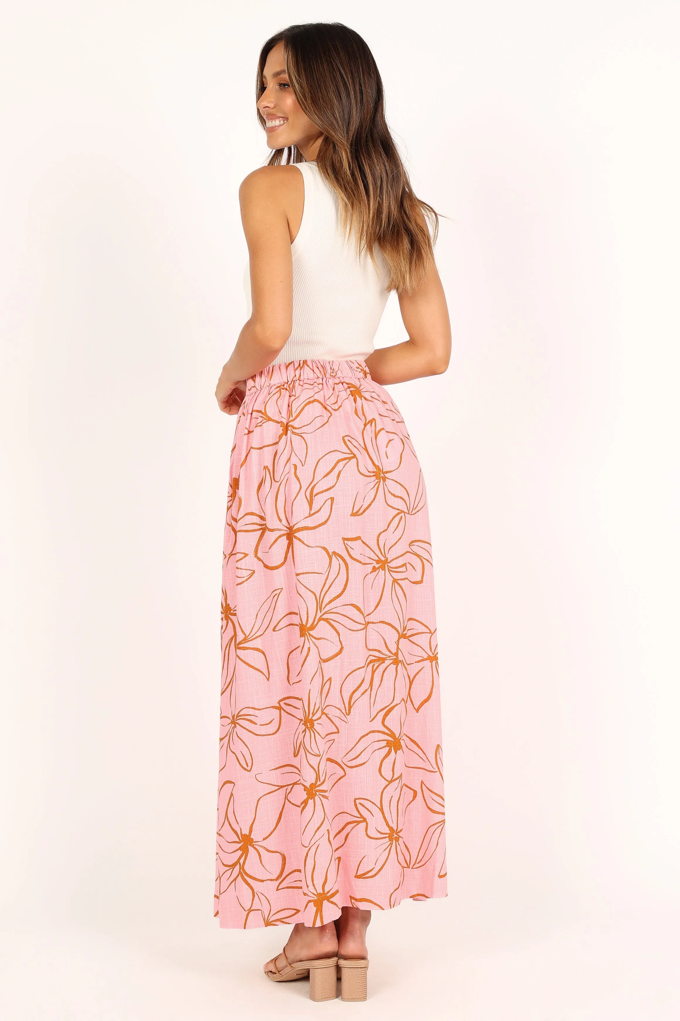Kasey High Waisted Maxi Skirt - Pink sold by Petal & Pup product image thumbnail 5