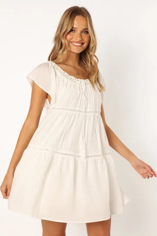 Ulla Mini Dress - White sold by Petal & Pup