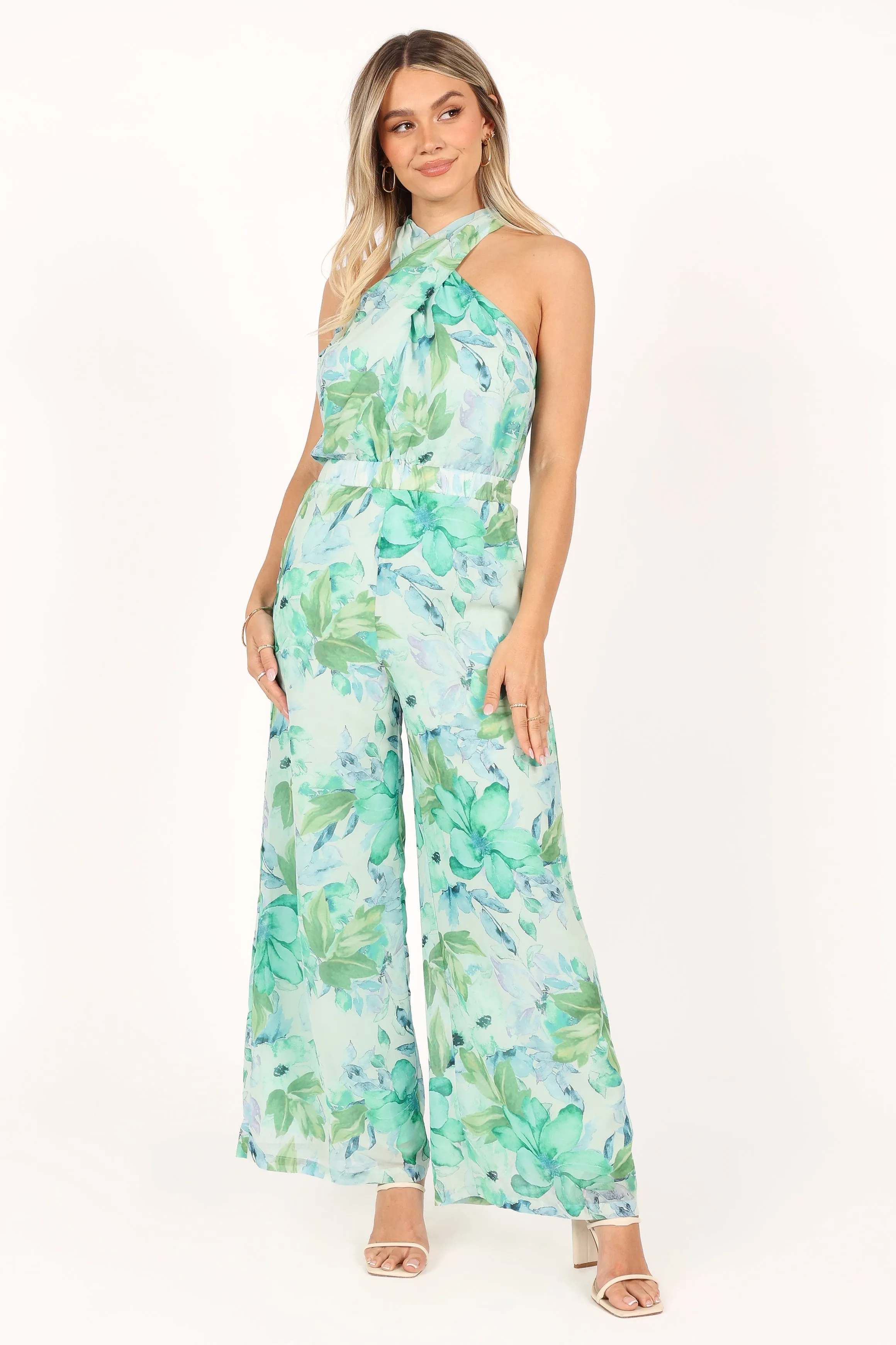 Stella Halter Jumpsuit - Green sold by Petal & Pup product image thumbnail 3