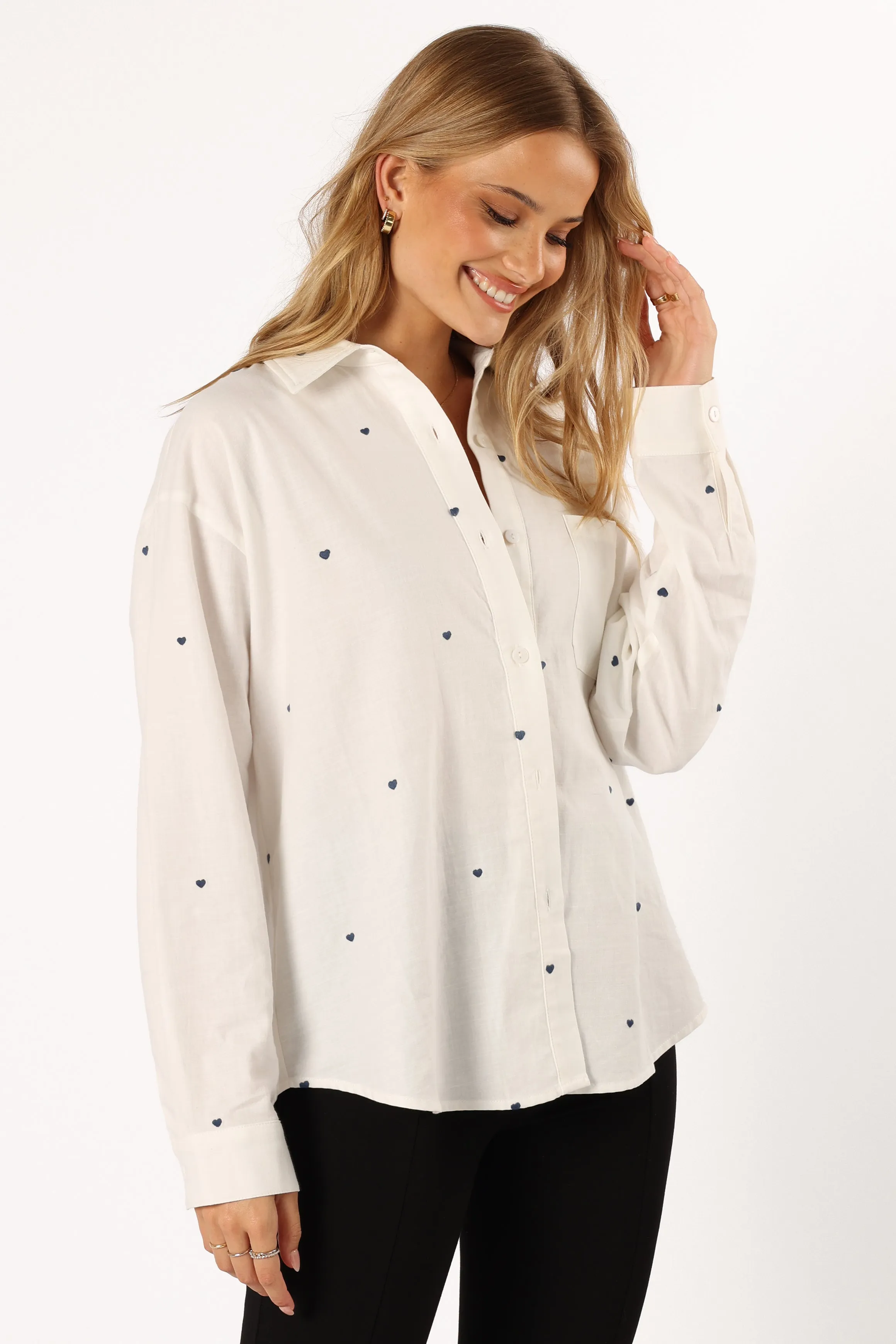 Avah Button Down Top - White sold by Petal & Pup product image thumbnail 5