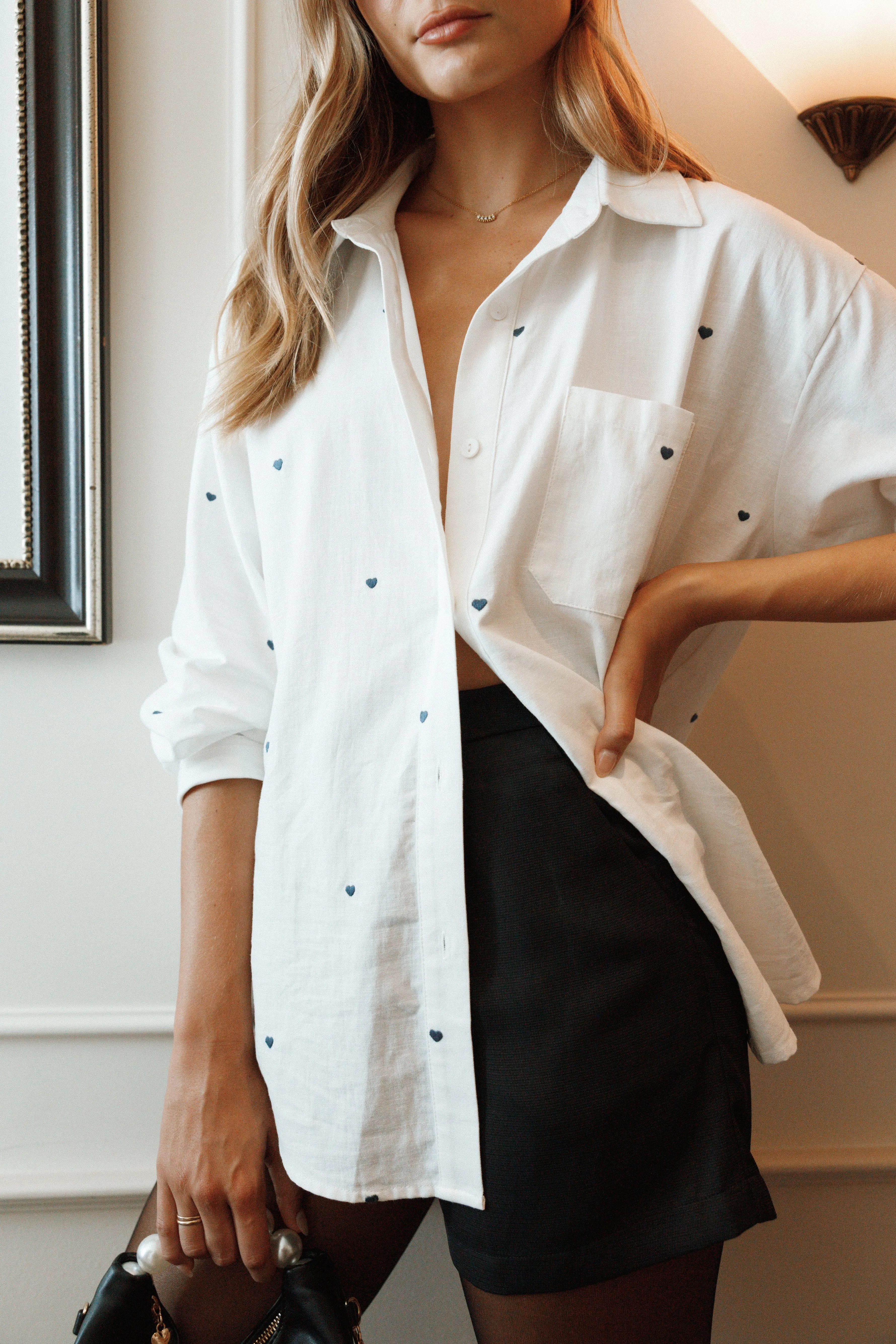 Avah Button Down Top - White sold by Petal & Pup product image thumbnail 2