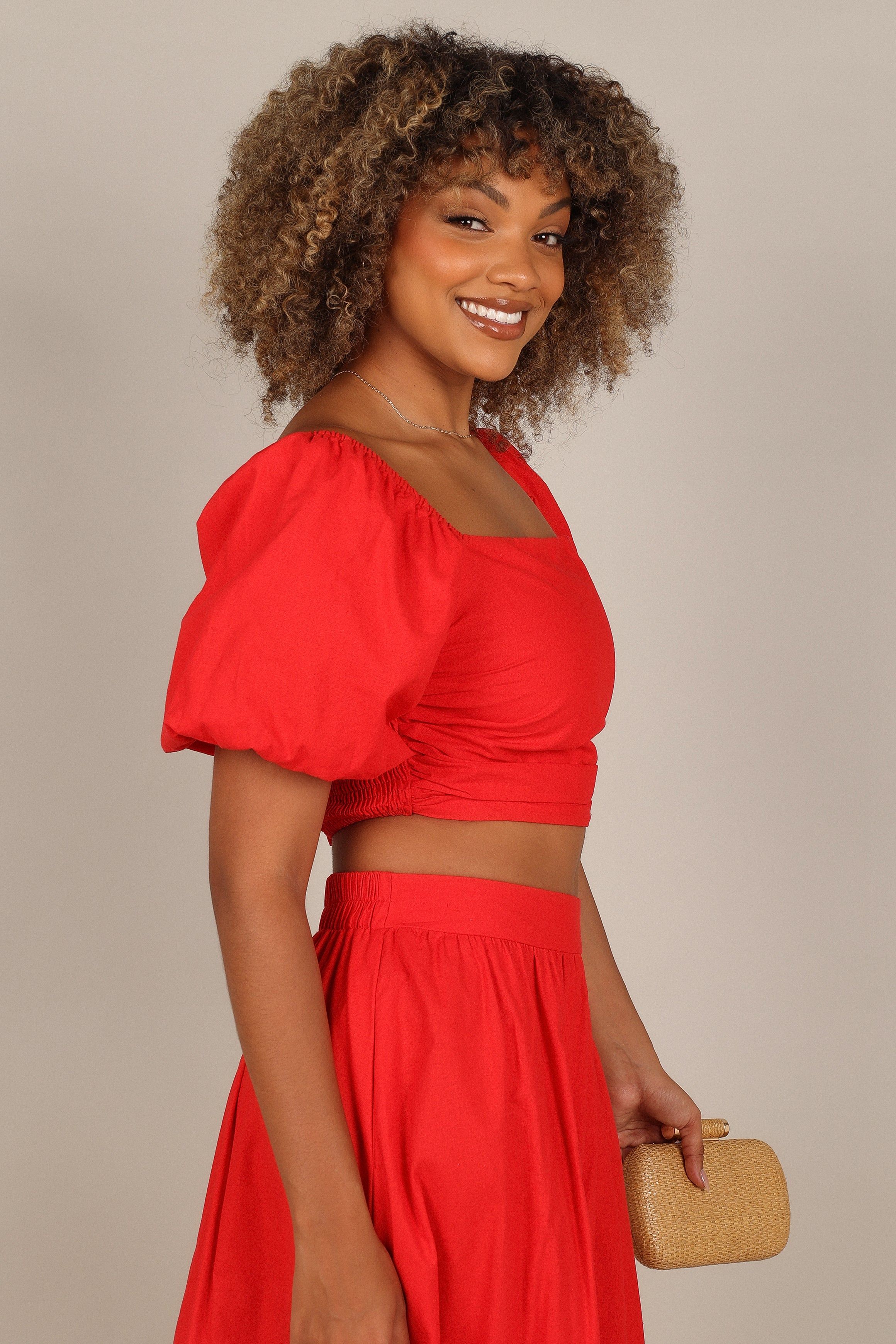 Heidi Puff Sleeve Top - Red sold by Petal & Pup product image thumbnail 6