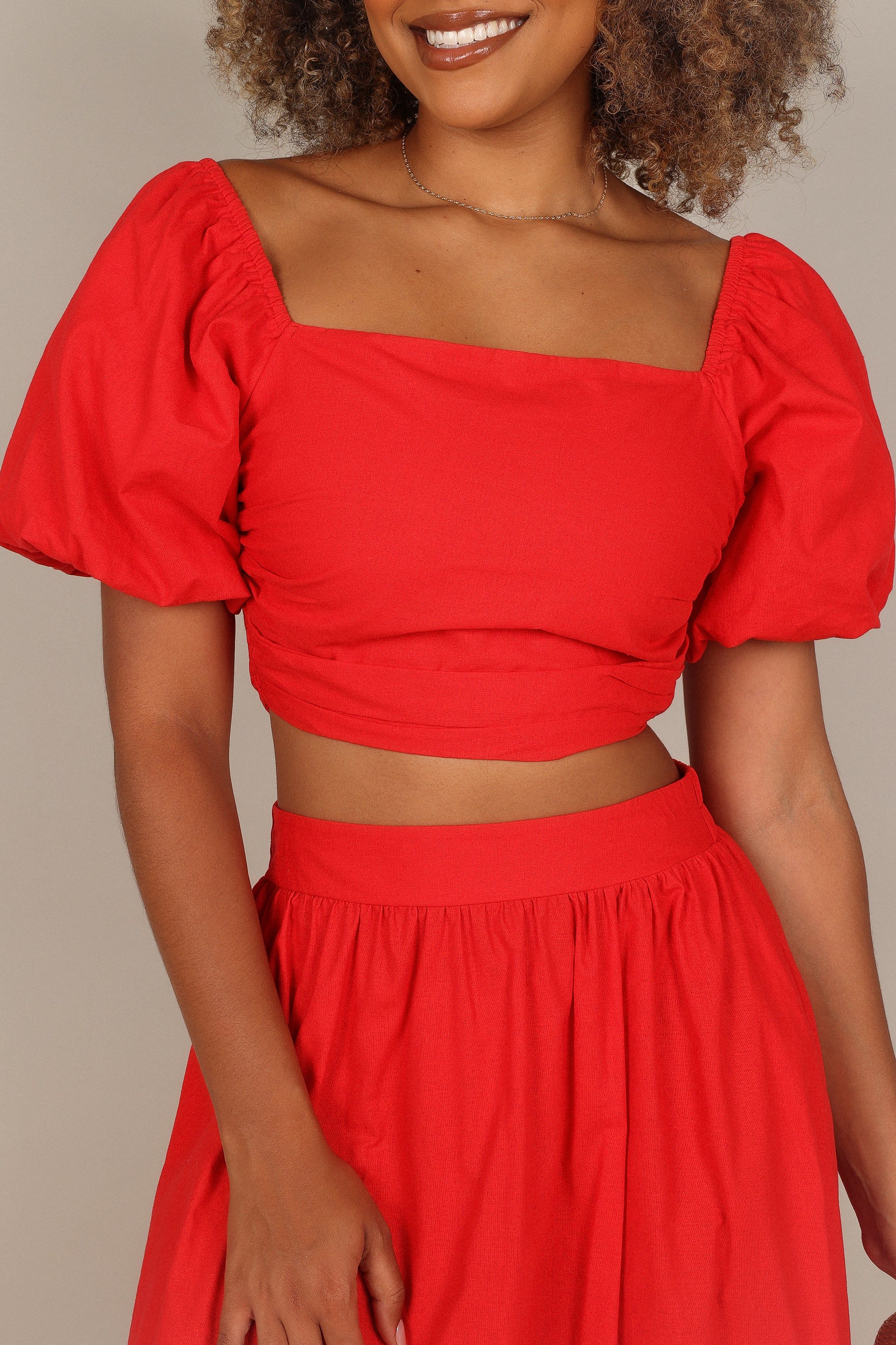 Heidi Puff Sleeve Top - Red sold by Petal & Pup product image thumbnail 4