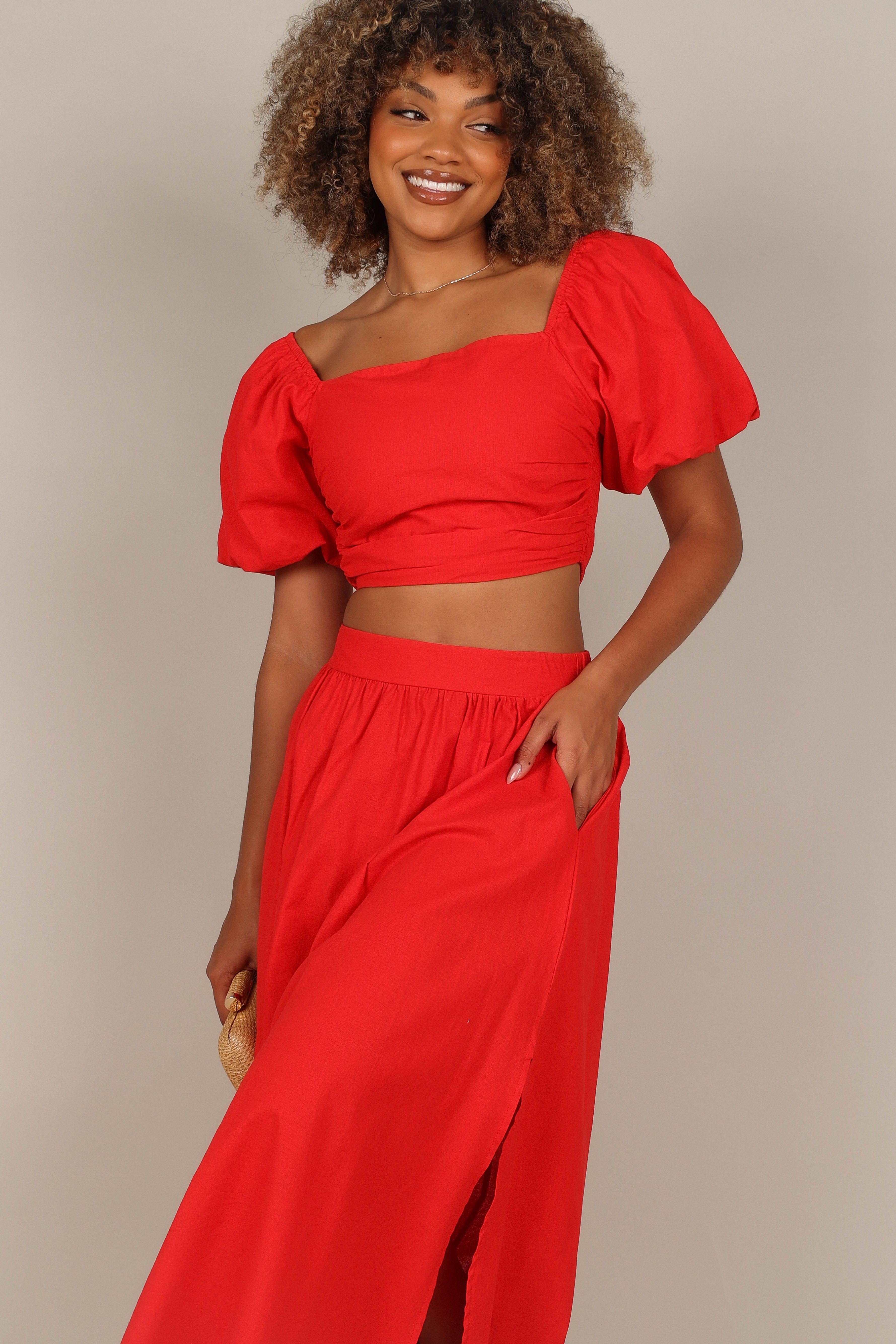 Heidi Puff Sleeve Top - Red sold by Petal & Pup product image thumbnail 9