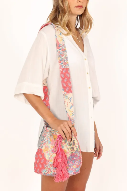 Magnolia Tassel Bag - Pink Patchwork sold by Petal & Pup