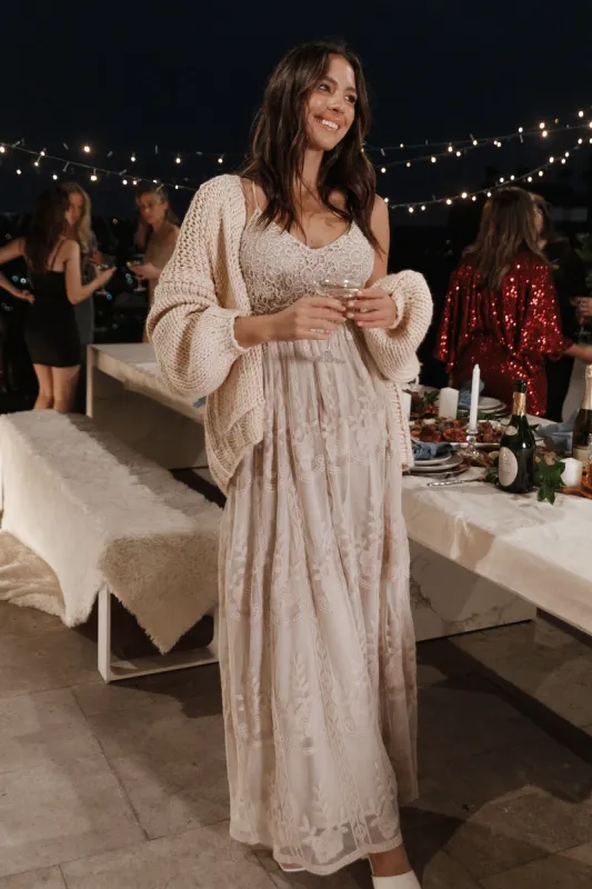 Montauk Lace Maxi Dress - Champagne sold by Petal & Pup