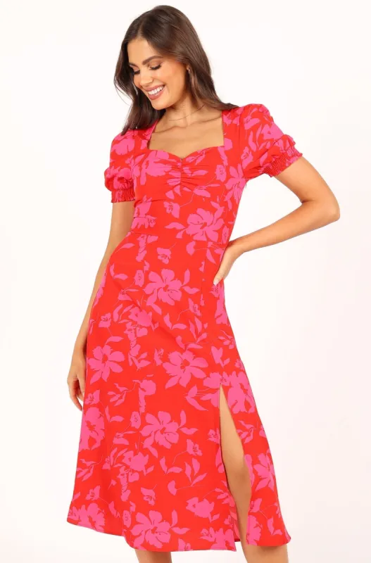 Frankie Dress - Red Pink Floral made by Petal & Pup