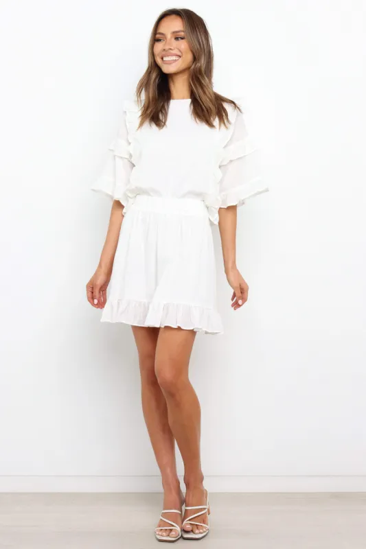 Alessia Skirt - White sold by Petal & Pup