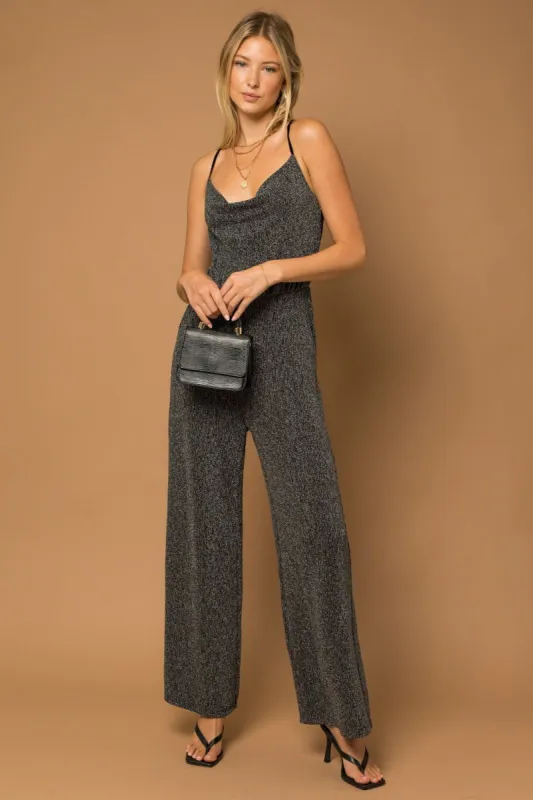 Fleur Scoop Neck Jumpsuit - Black sold by Petal & Pup