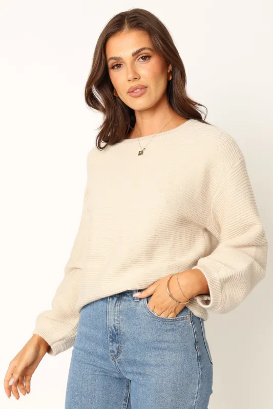Lakelyn Textured Knit Sweater - Beige sold by Petal & Pup