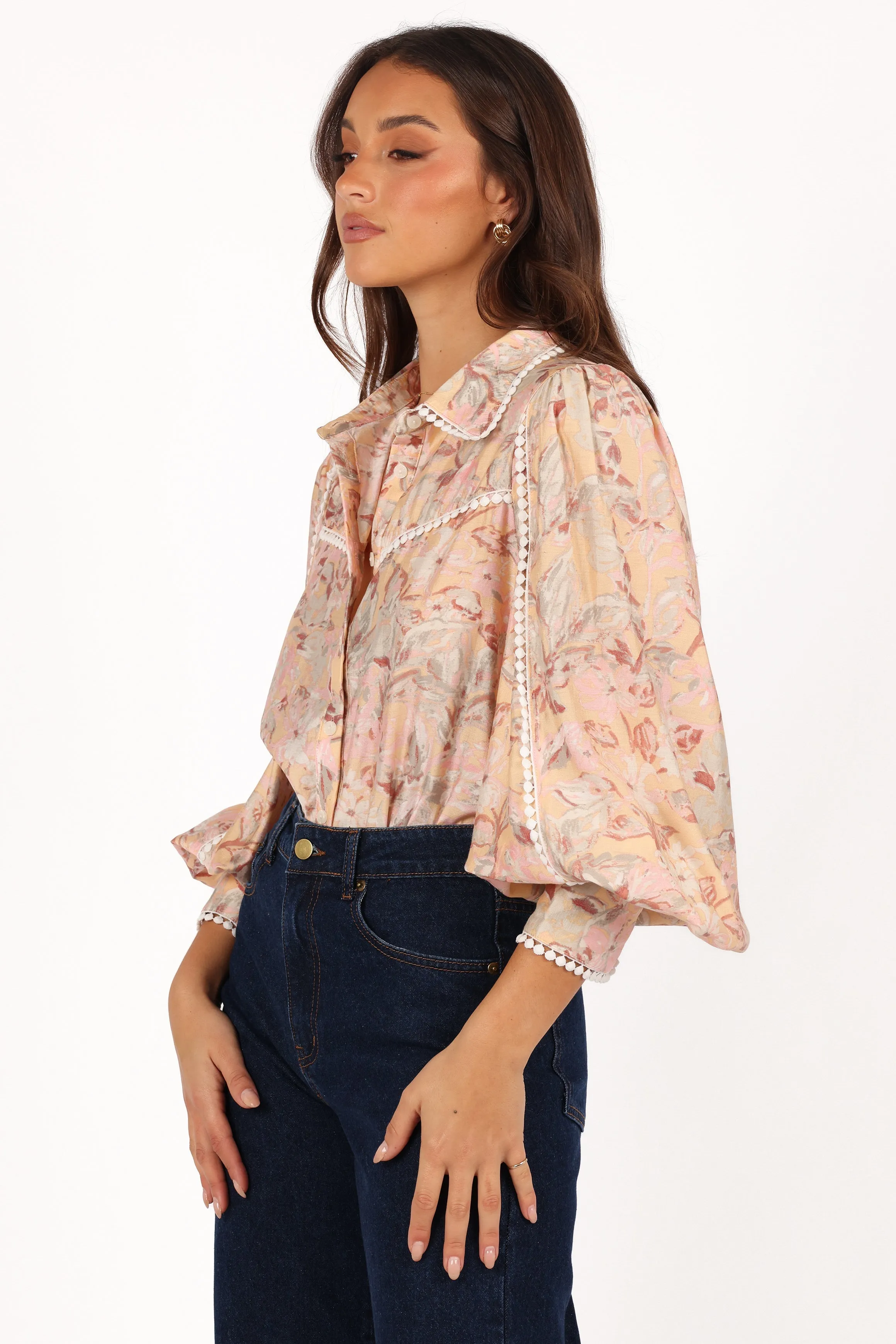 Floria Top - Beige Floral sold by Petal & Pup product image thumbnail 3