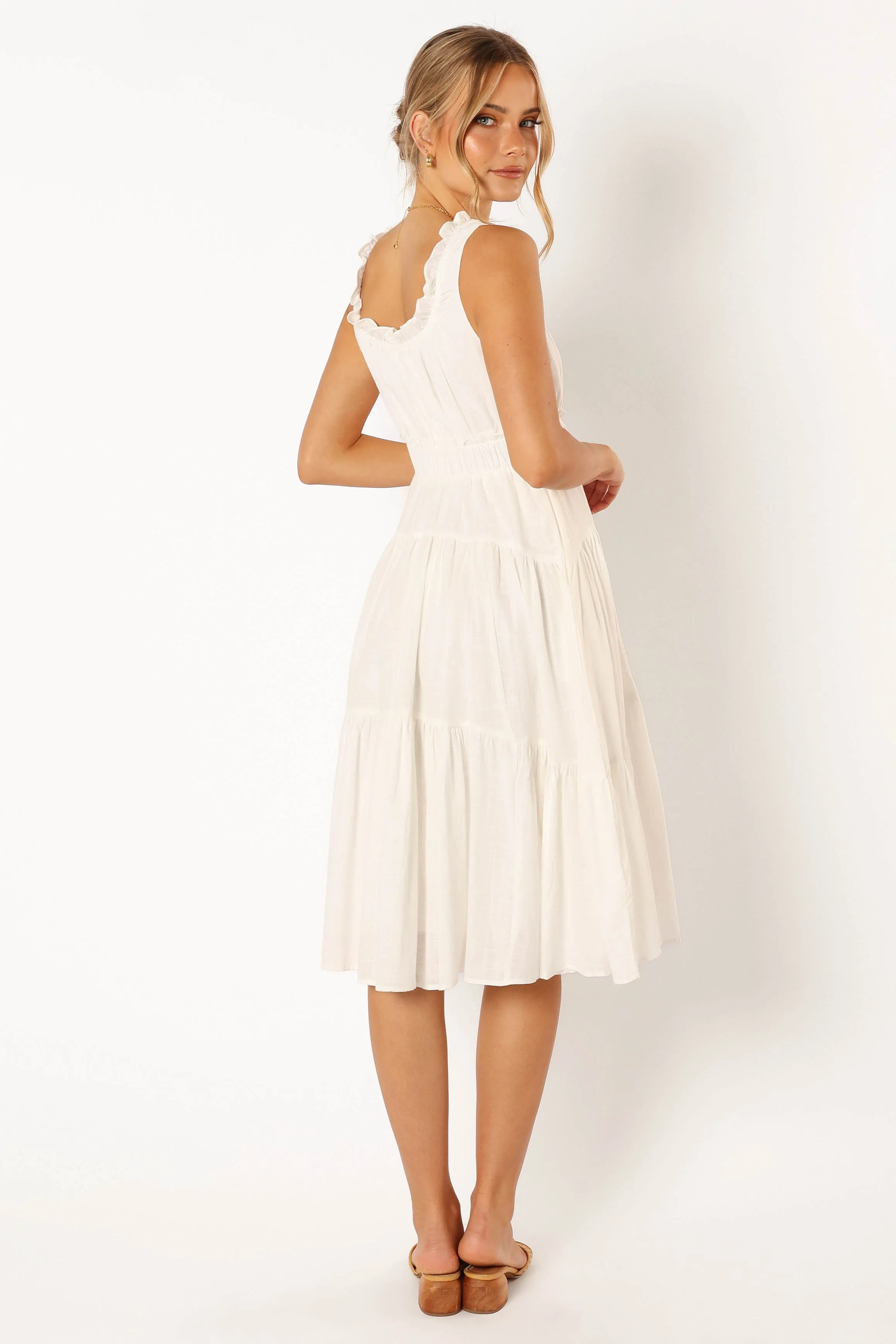 Oriana Midi Dress - White sold by Petal & Pup product image thumbnail 5
